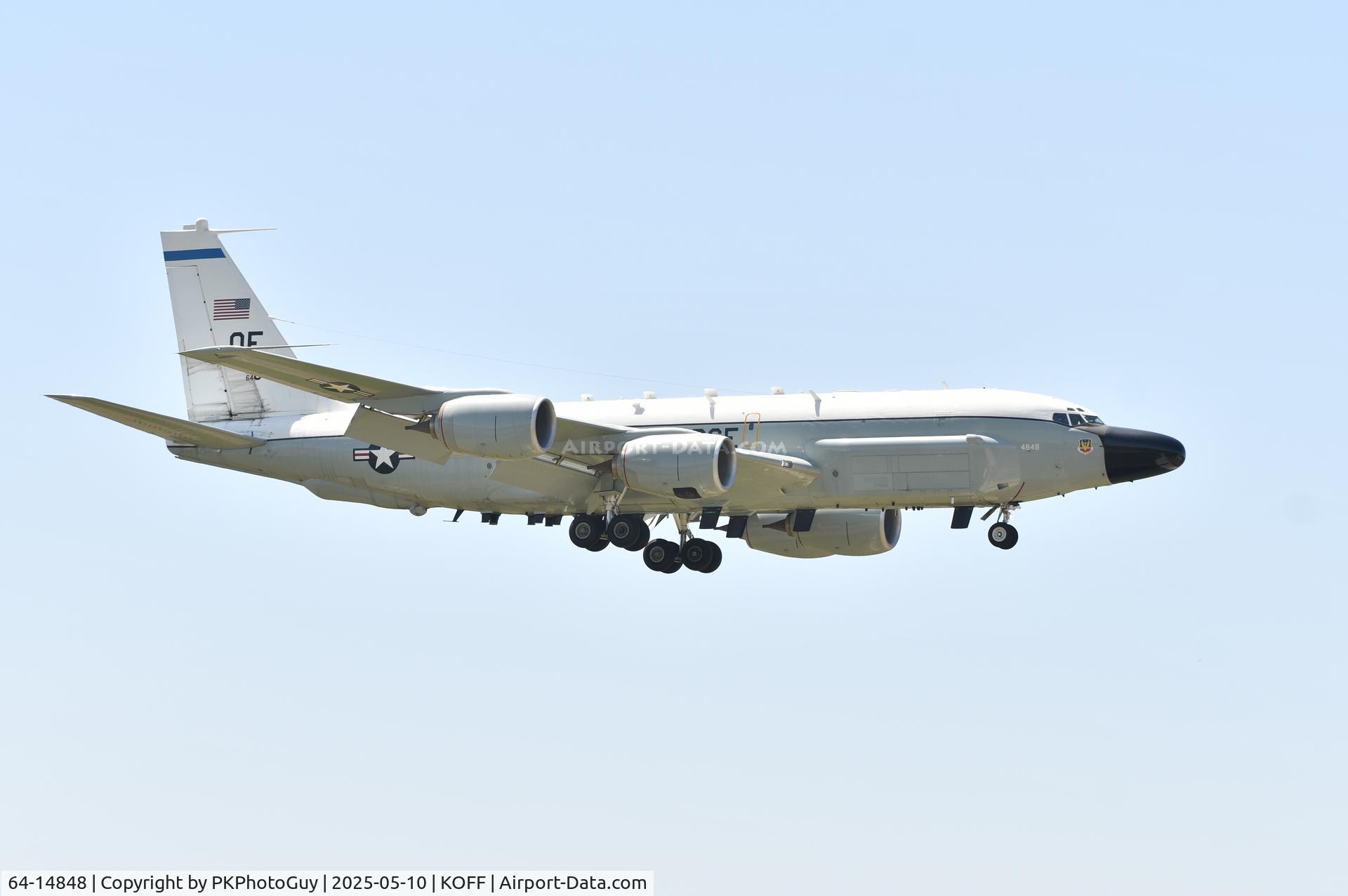 64-14848, 1964 Boeing RC-135V Rivet Joint C/N 18788, 848 Landing back at Offutt AFB Nebraska from an 8 hour trip back from Mildenhall, RAF
