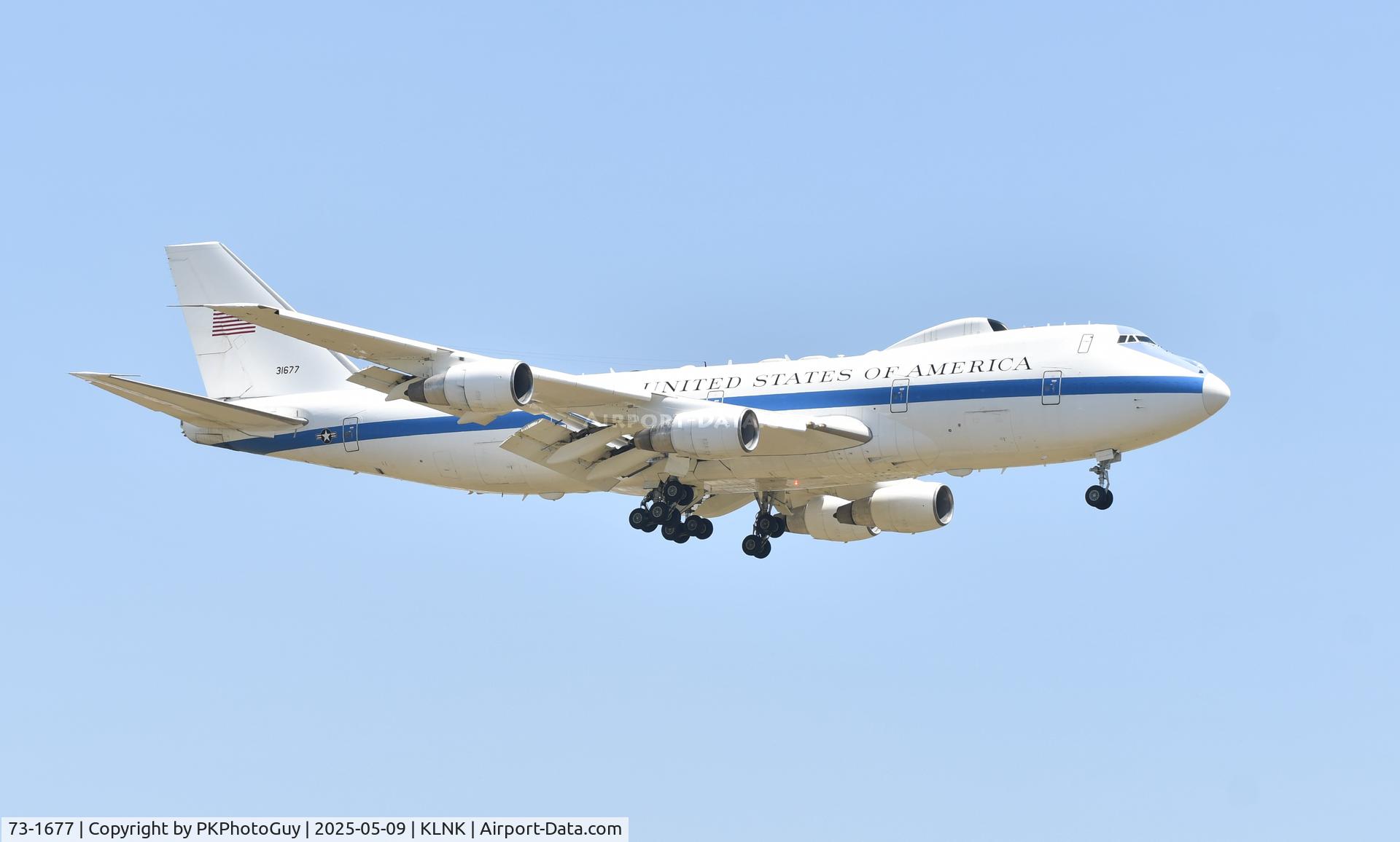 73-1677, 1973 Boeing E-4B C/N 20683, E-4B #677 doing touch and goes at the Lincoln ANG base.