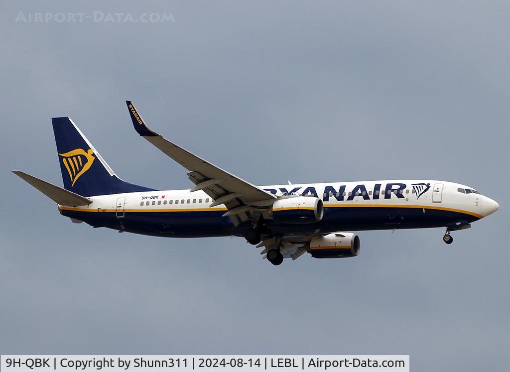 9H-QBK, 2015 Boeing 737-8AS C/N 44707, Landing rwy 24R