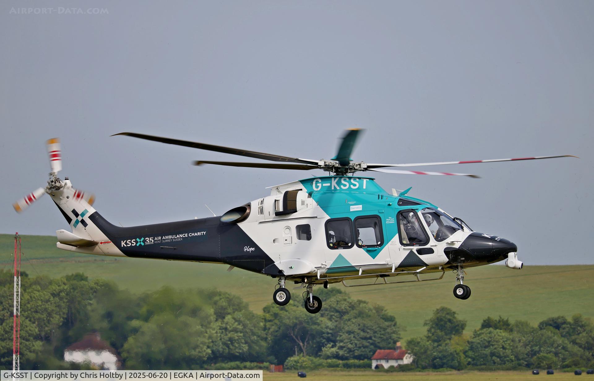 G-KSST, 2016 AgustaWestland AW169 C/N 69014, Lifting off from Shoreham Airport, W Sussex