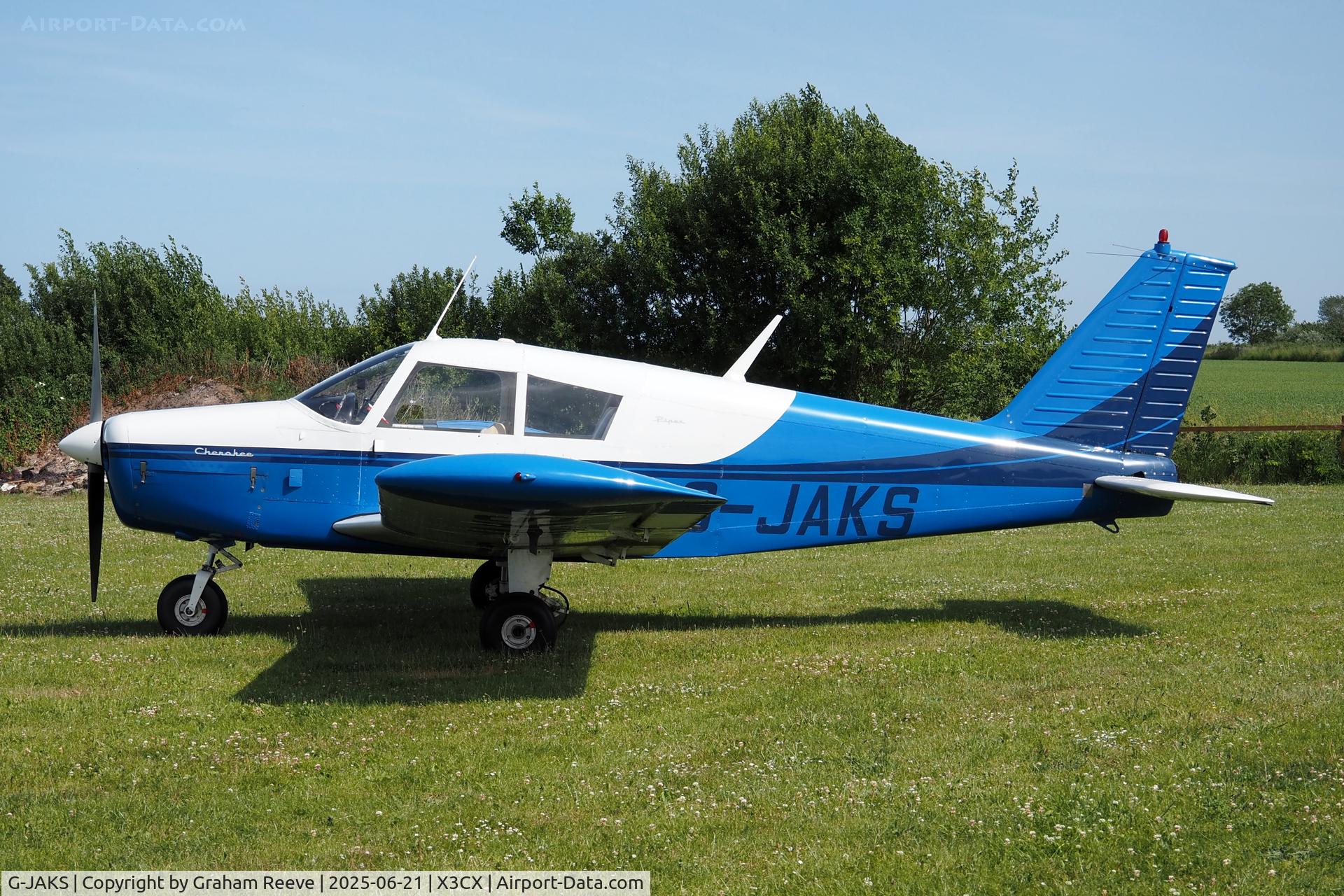 G-JAKS, 1962 Piper PA-28-160 Cherokee Cherokee C/N 28-339, Parked at Northrepps.