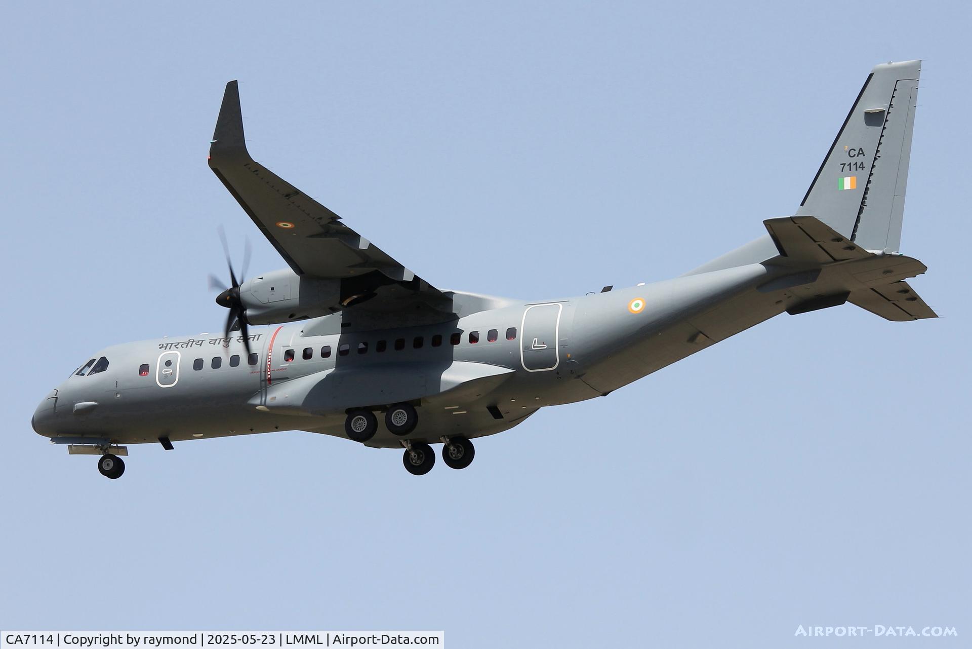 CA7114, 2025 CASA C-295W C/N S-247, CASA C-295W reg CA7114 of Indian Air Force landing on RW31 on a delivery flight.