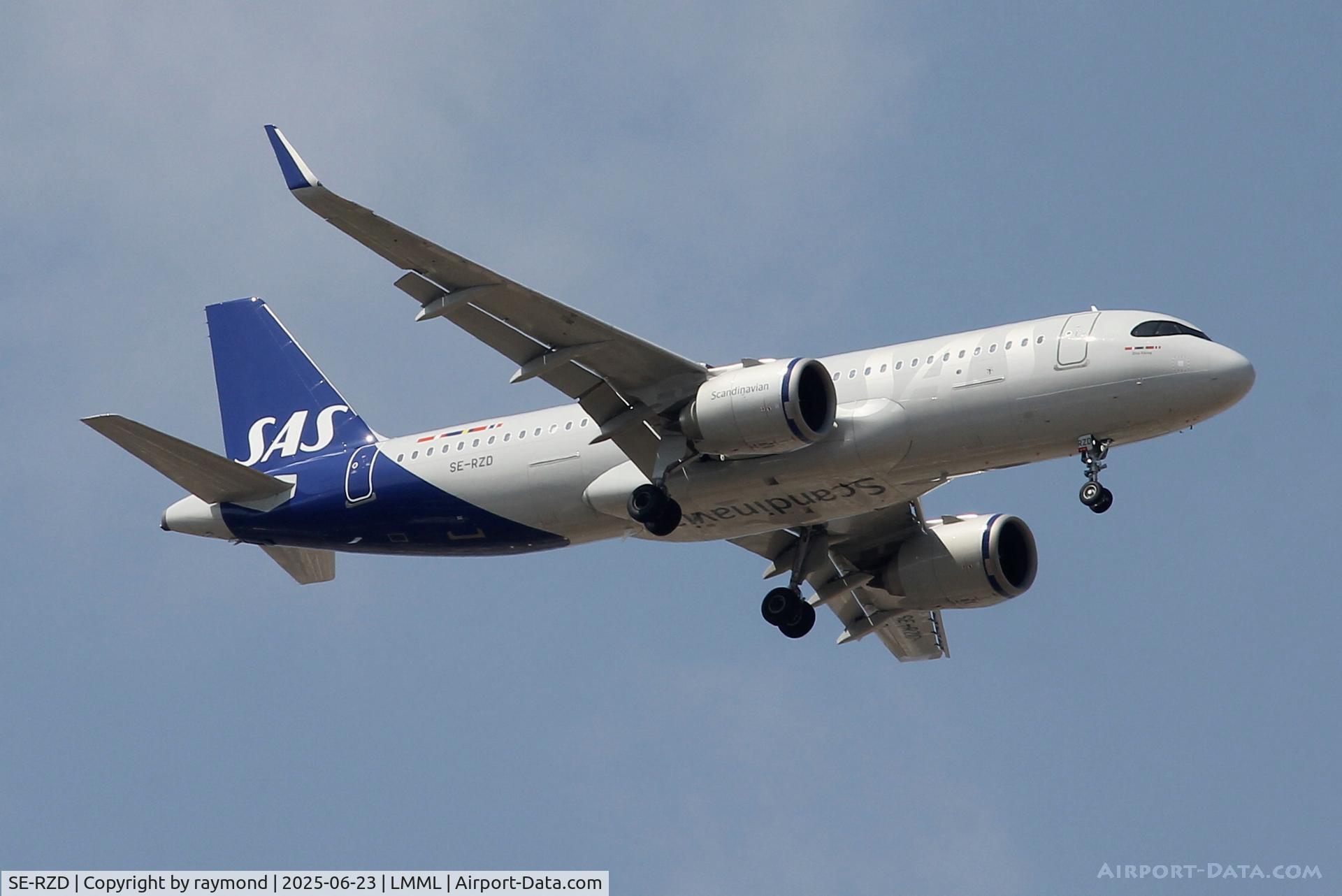 SE-RZD, 2024 Airbus A320-251N C/N 12110, Airbus A320Neo reg SE-RZD of Scandinavian Airline Systems landing in Malta RW13.