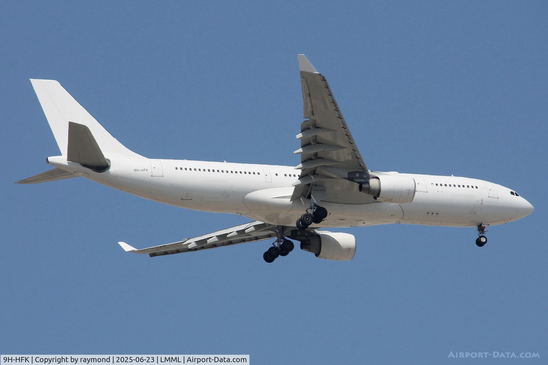 9H-HFK, 2008 Airbus A330-223 C/N 874, Airbus A330-223 reg 9H-HFK of HiFly Malta on long finals for RW13 Malta.