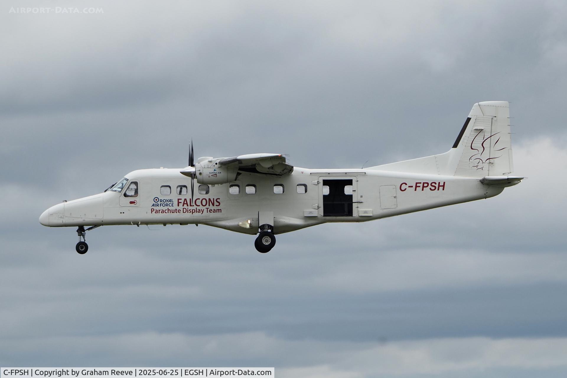 C-FPSH, 1986 Dornier 228-202 C/N 8071, Landing at Norwich.