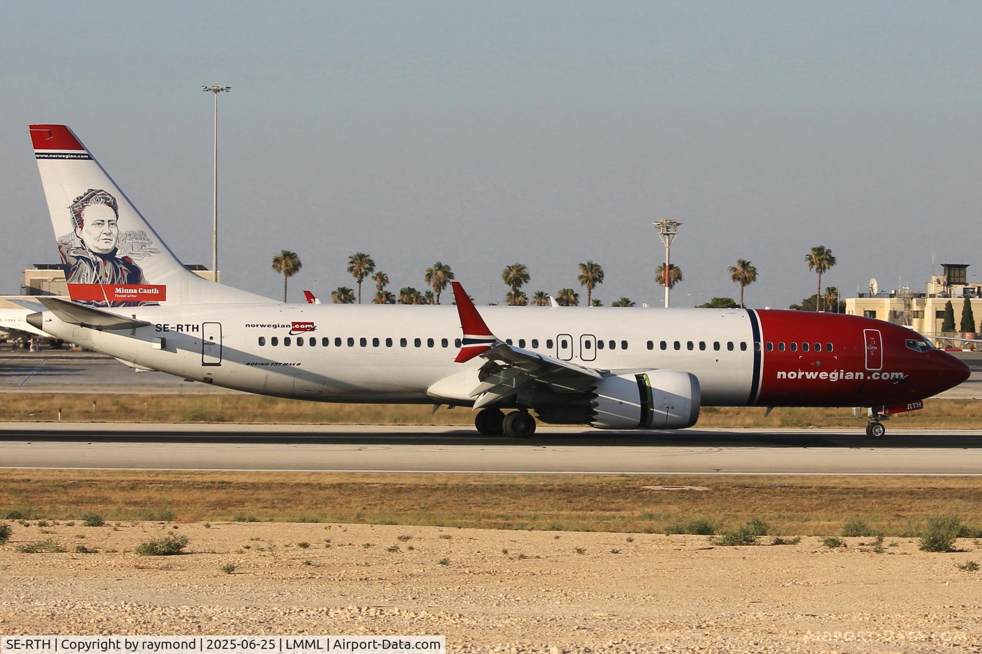 SE-RTH, 2023 Boeing 737-8 MAX C/N 62928, Boeing 737-8 MAX reg SE-RTH of Norwegian Air Shuttle just landed in Malta RW13.