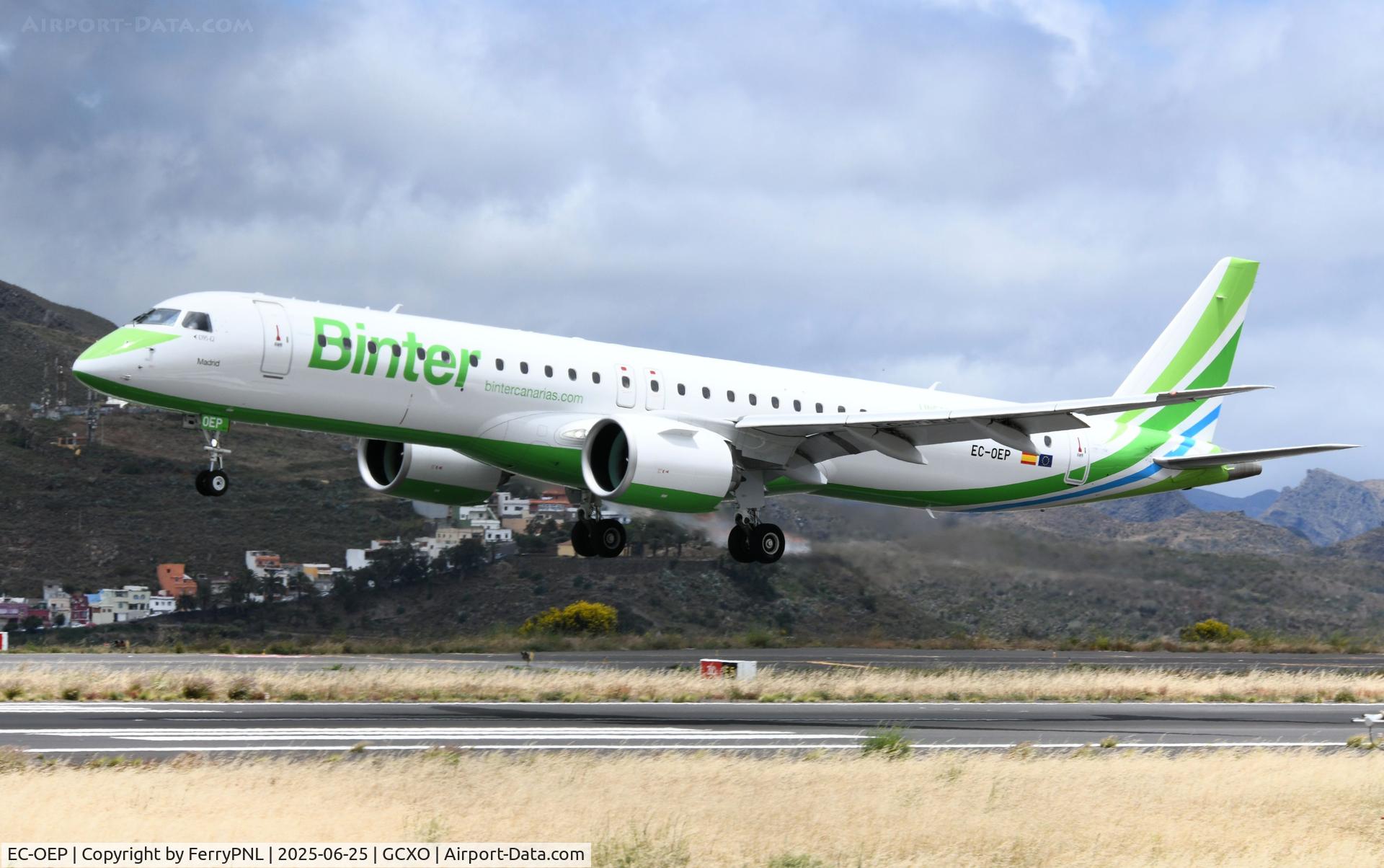 EC-OEP, 2023 Embraer E195-E2 (ERJ 190-400 STD) C/N 19020119, Binter ERJ295 landing in TFN
