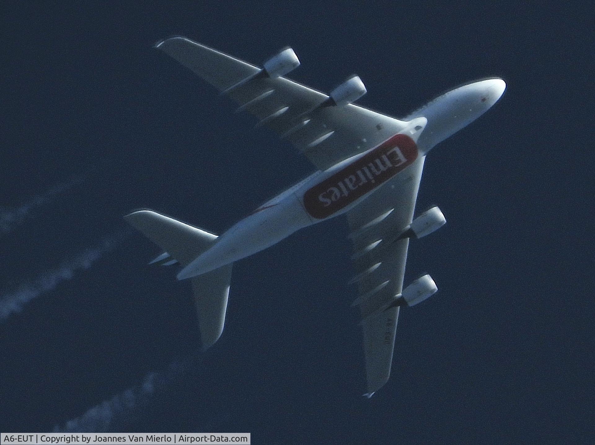 A6-EUT, 2016 Airbus A380-842 C/N 236, Cruising over Belgium