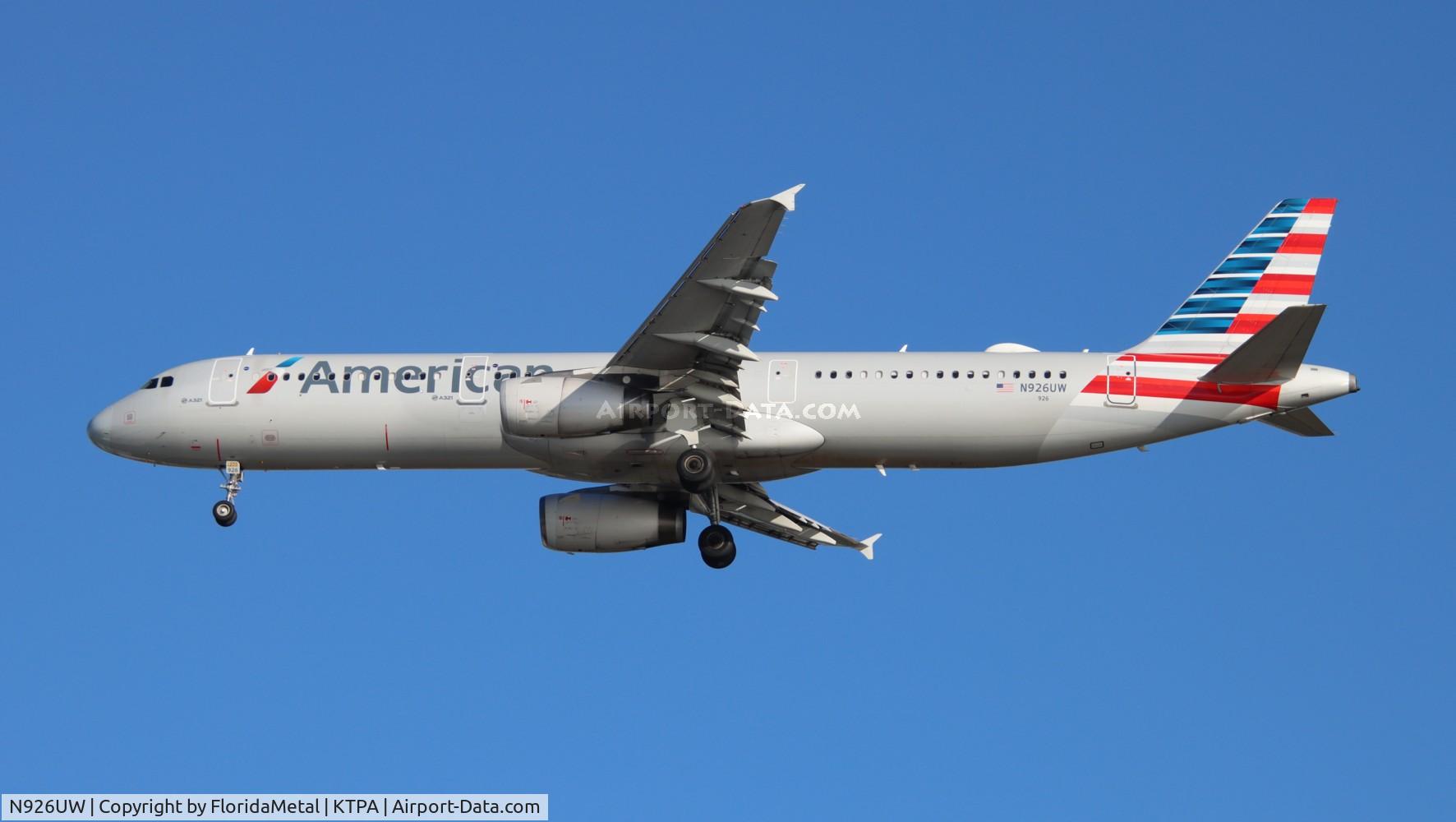 N926UW, 2015 Airbus A321-231 C/N 6618, AAL A321 zx dfw-tpa