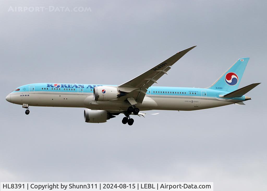 HL8391, 2021 Boeing 787-9 Dreamliner Dreamliner C/N 37389, Landing rwy 06L