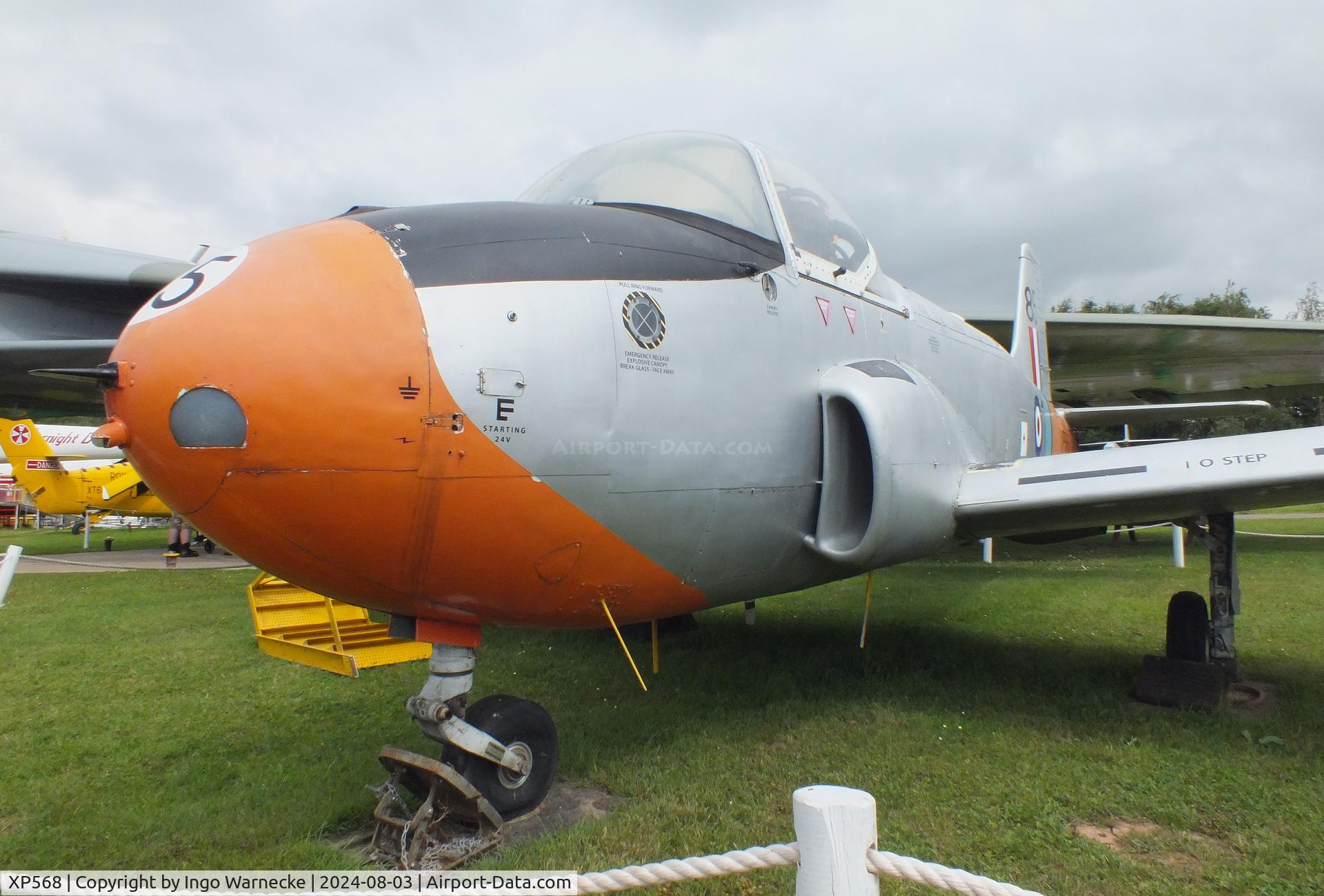XP568, 1961 BAC 84 Jet Provost T.4 C/N PAC/W/15527, BAC P.84 Jet Provost T4 at the East Midlands Aeropark, Castle Donington