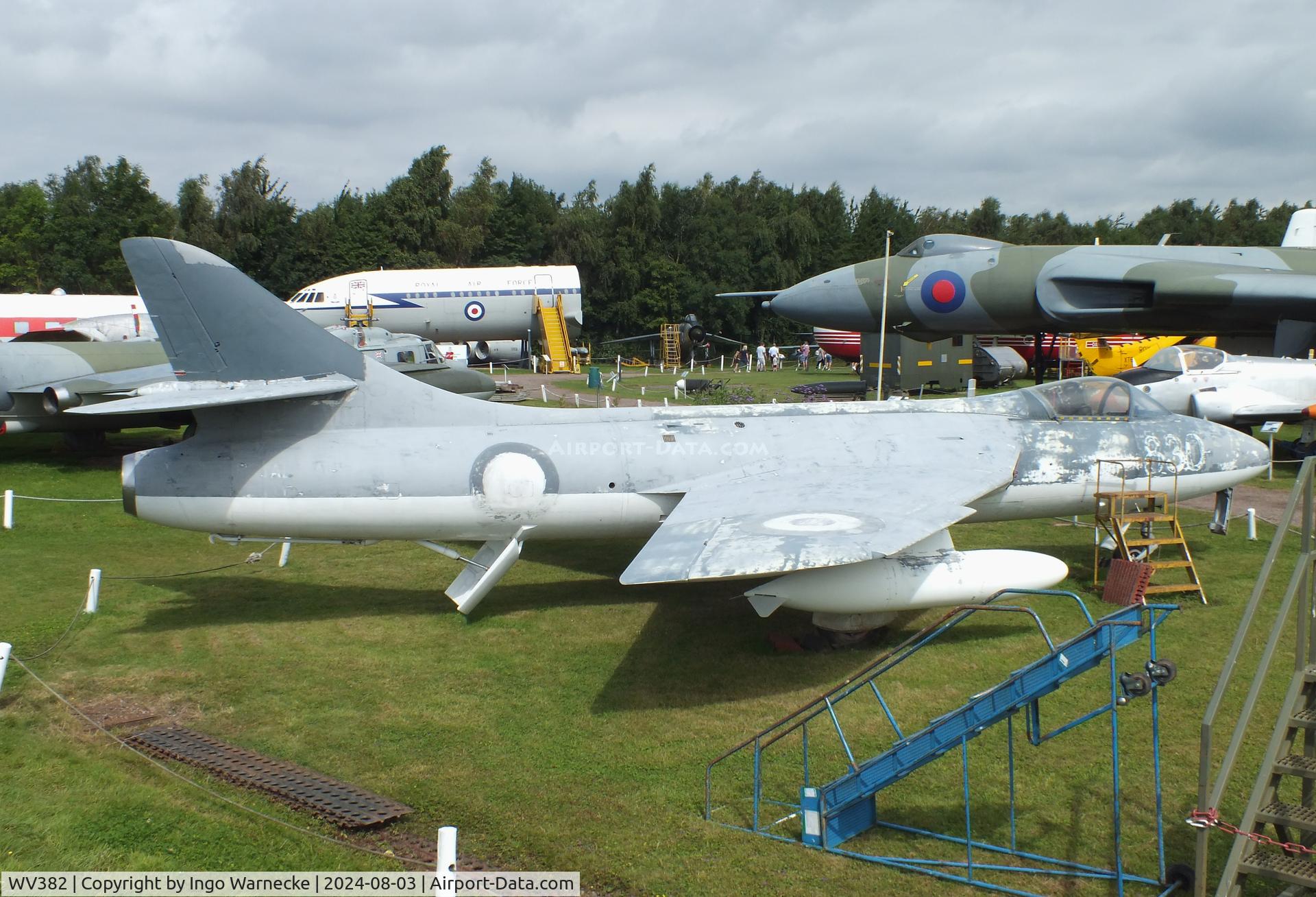 WV382, 1955 Hawker Hunter GA.11 C/N 41H-670828, Hawker Hunter GA11 awaiting new paint at the East Midlands Aeropark, Castle Donington