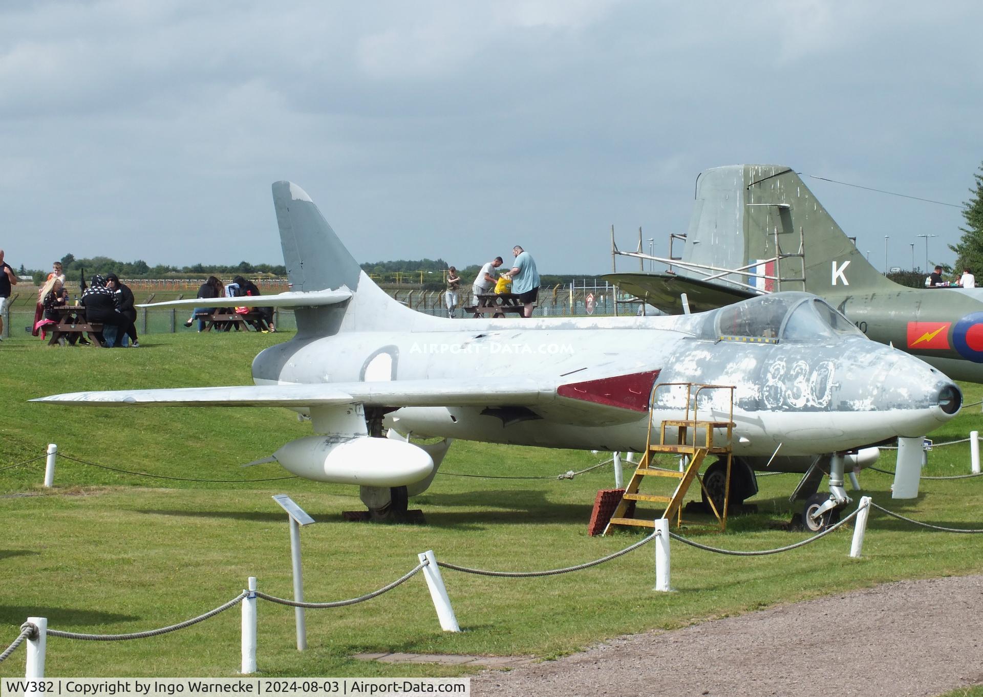 WV382, 1955 Hawker Hunter GA.11 C/N 41H-670828, Hawker Hunter GA11 awaiting new paint at the East Midlands Aeropark, Castle Donington