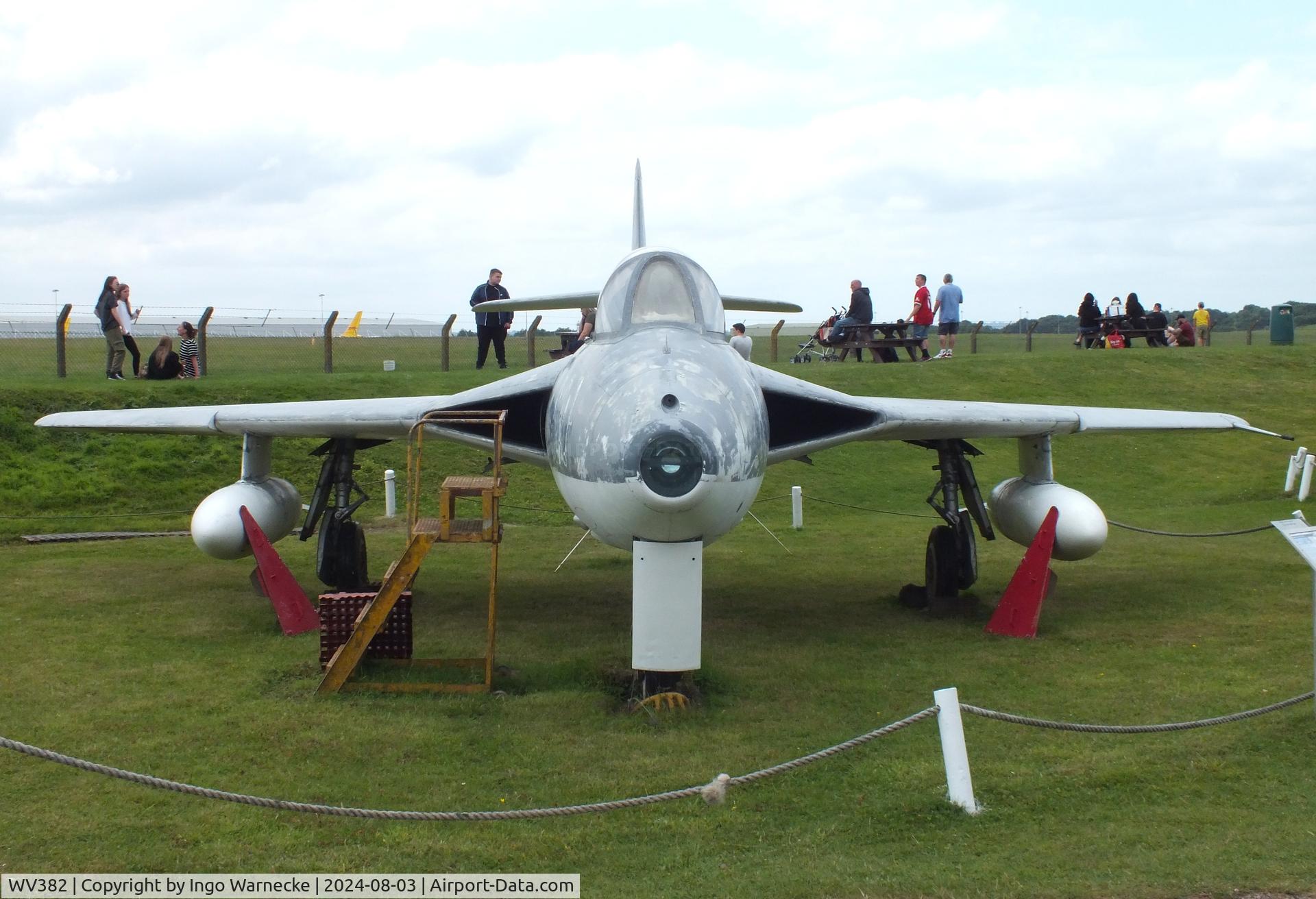 WV382, 1955 Hawker Hunter GA.11 C/N 41H-670828, Hawker Hunter GA11 awaiting new paint at the East Midlands Aeropark, Castle Donington