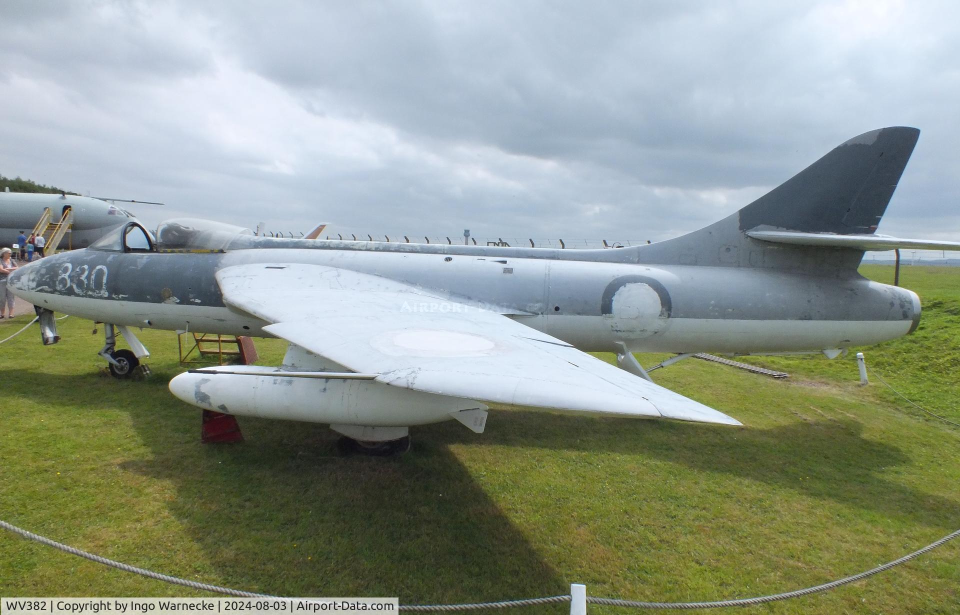 WV382, 1955 Hawker Hunter GA.11 C/N 41H-670828, Hawker Hunter GA11 awaiting new paint at the East Midlands Aeropark, Castle Donington