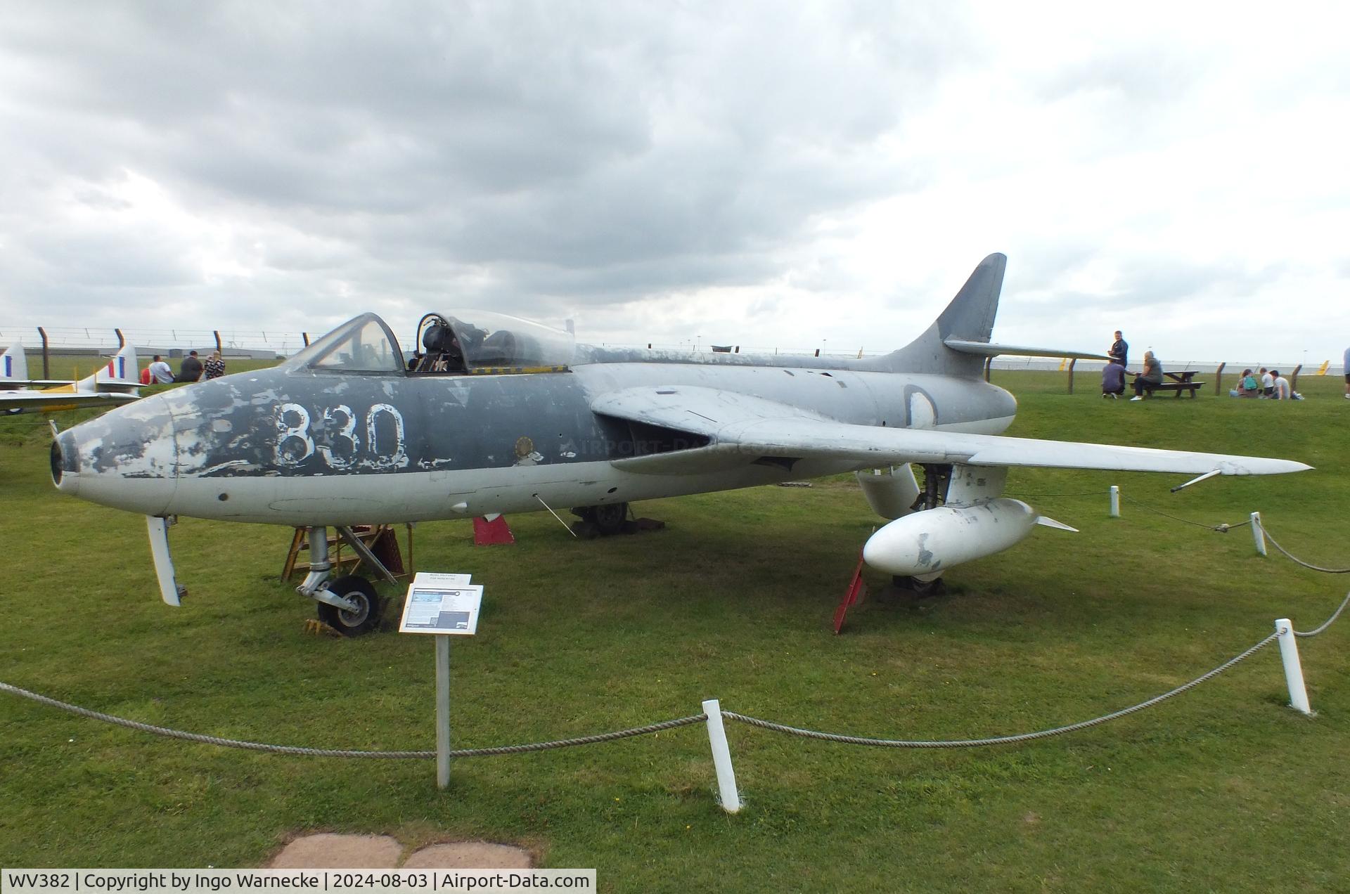 WV382, 1955 Hawker Hunter GA.11 C/N 41H-670828, Hawker Hunter GA11 awaiting new paint at the East Midlands Aeropark, Castle Donington
