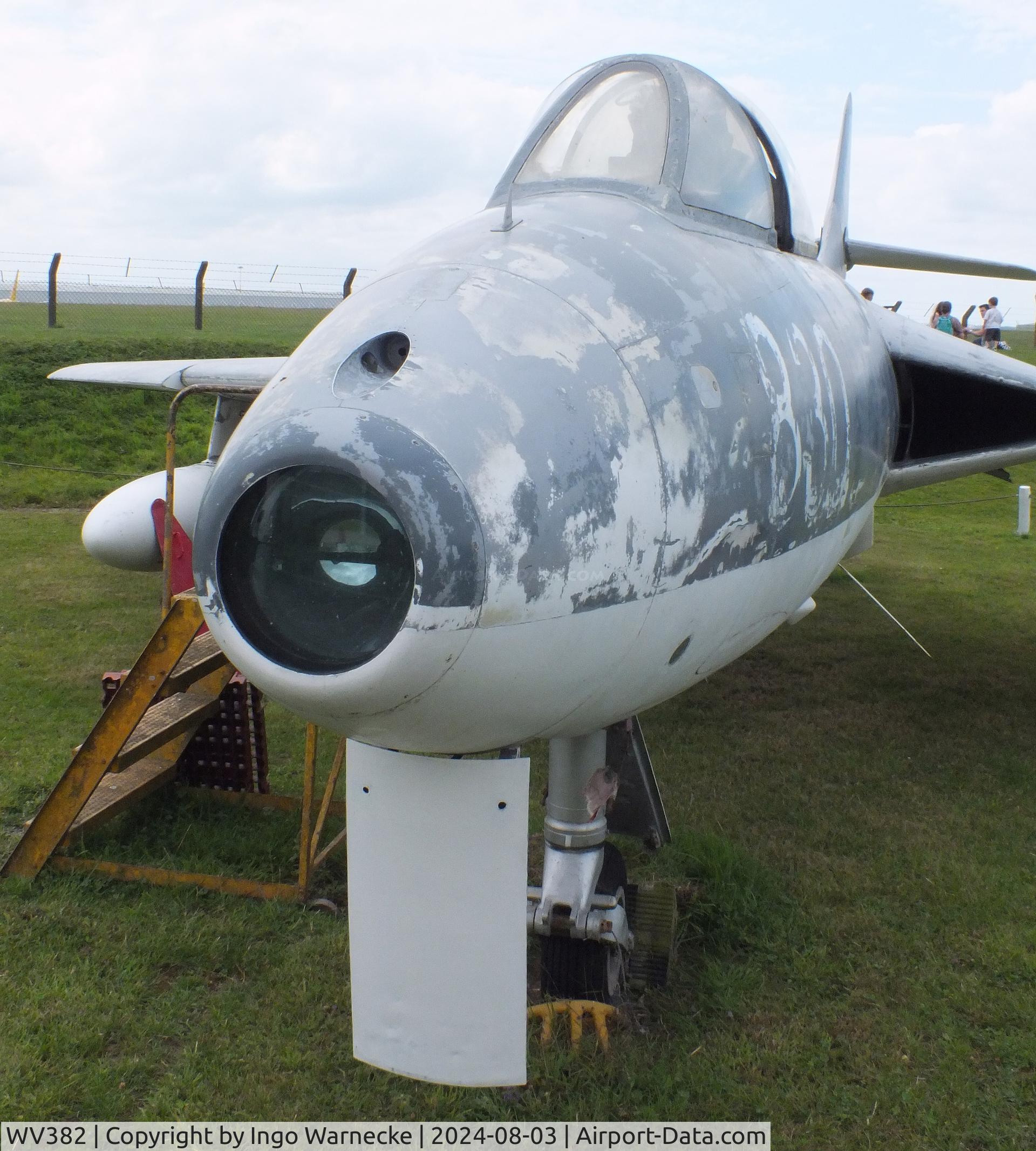 WV382, 1955 Hawker Hunter GA.11 C/N 41H-670828, Hawker Hunter GA11 awaiting new paint at the East Midlands Aeropark, Castle Donington