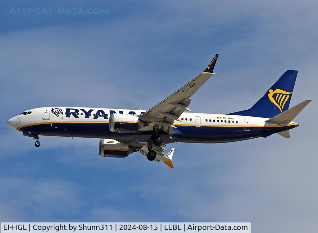 EI-HGL, 2022 Boeing 737-8-200 MAX C/N 65081, Landing rwy 24R