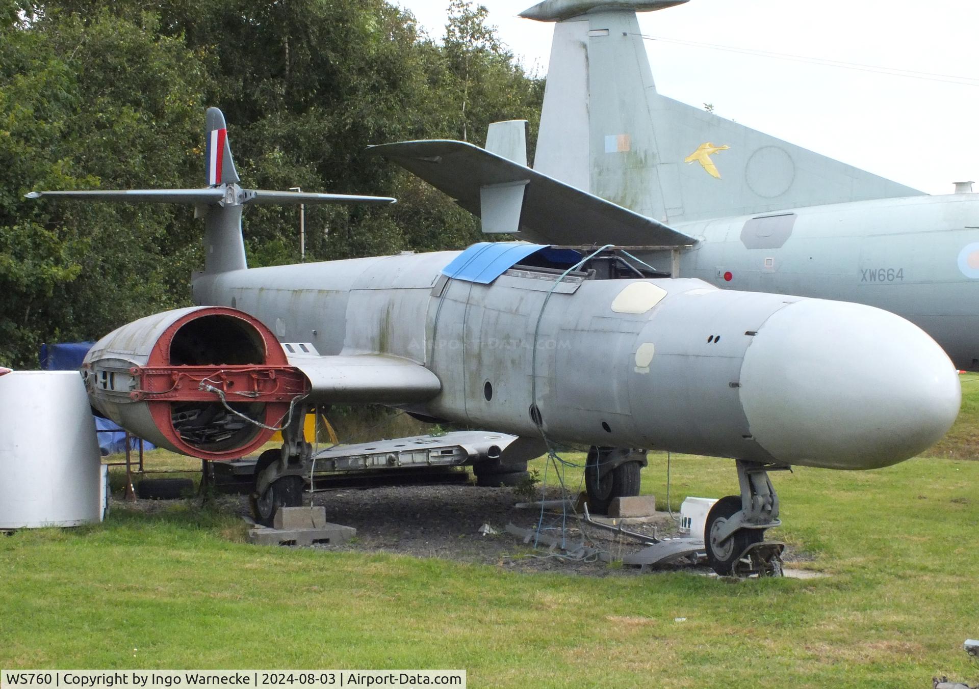 WS760, Gloster Meteor NF.14 C/N AW.5772, Gloster (Armstrong Whitworth) Meteor NF14 being restored at the East Midlands Aeropark, Castle Donington