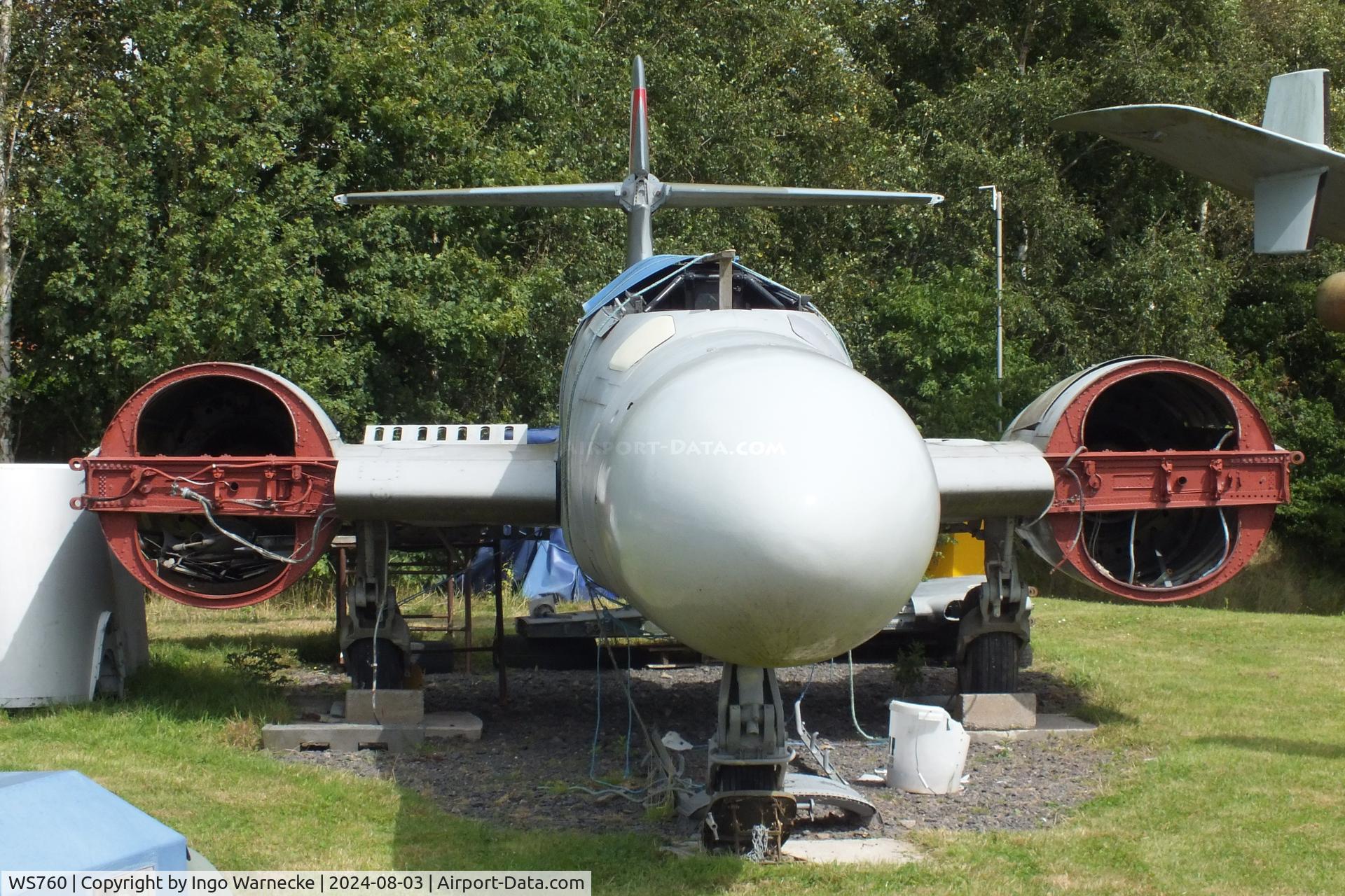 WS760, Gloster Meteor NF.14 C/N AW.5772, Gloster (Armstrong Whitworth) Meteor NF14 being restored at the East Midlands Aeropark, Castle Donington