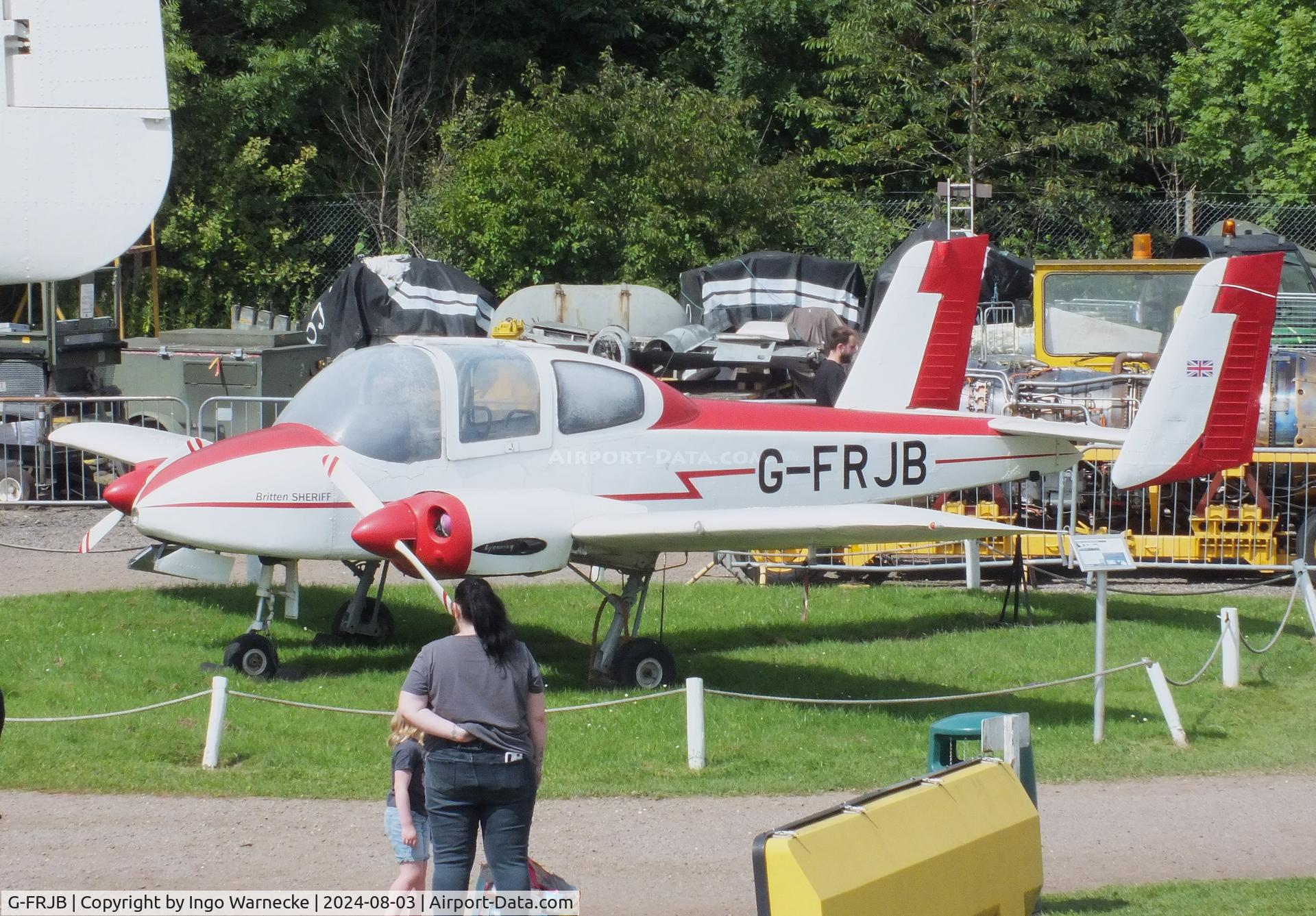 G-FRJB, 1976 Britten Sheriff SA.1 C/N 0001, Britten SA-1 Sheriff at the East Midlands Aeropark, Castle Donington