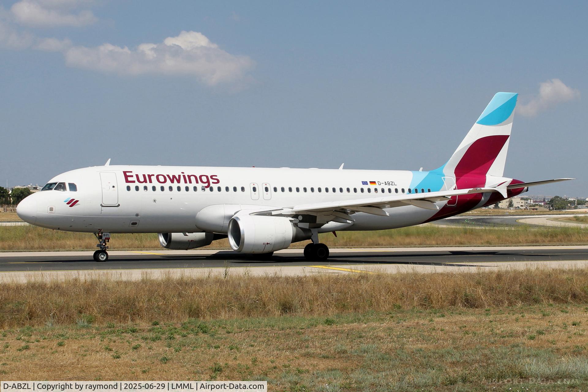 D-ABZL, 2007 Airbus A320-216 C/N 3178, Eurowings Airbus A320-216 reg D-ABZL taxying out for departure from Malta.