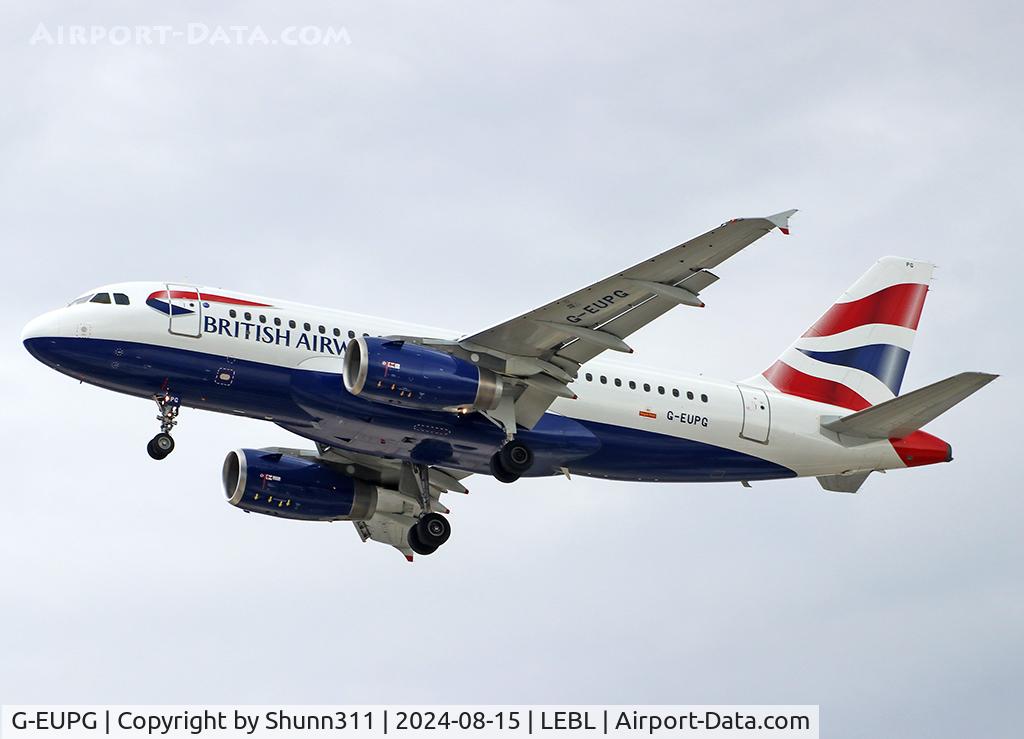 G-EUPG, 2000 Airbus A319-131 C/N 1222, Landing rwy 24R in standard c/s... was in Dove c/s
