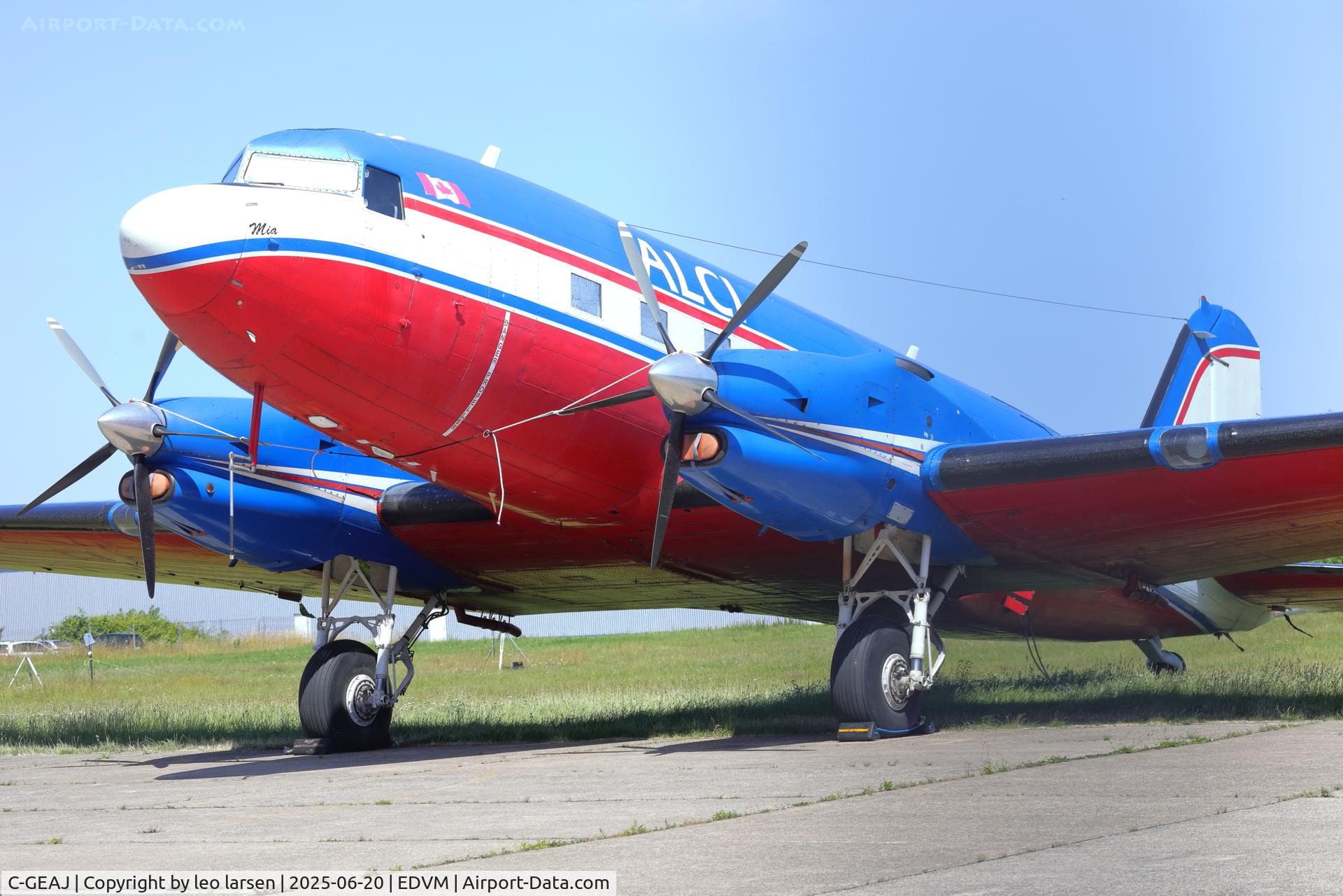 C-GEAJ, 1943 Douglas DC3C C/N 26120, Hildesheim 20.6.2025. with name 