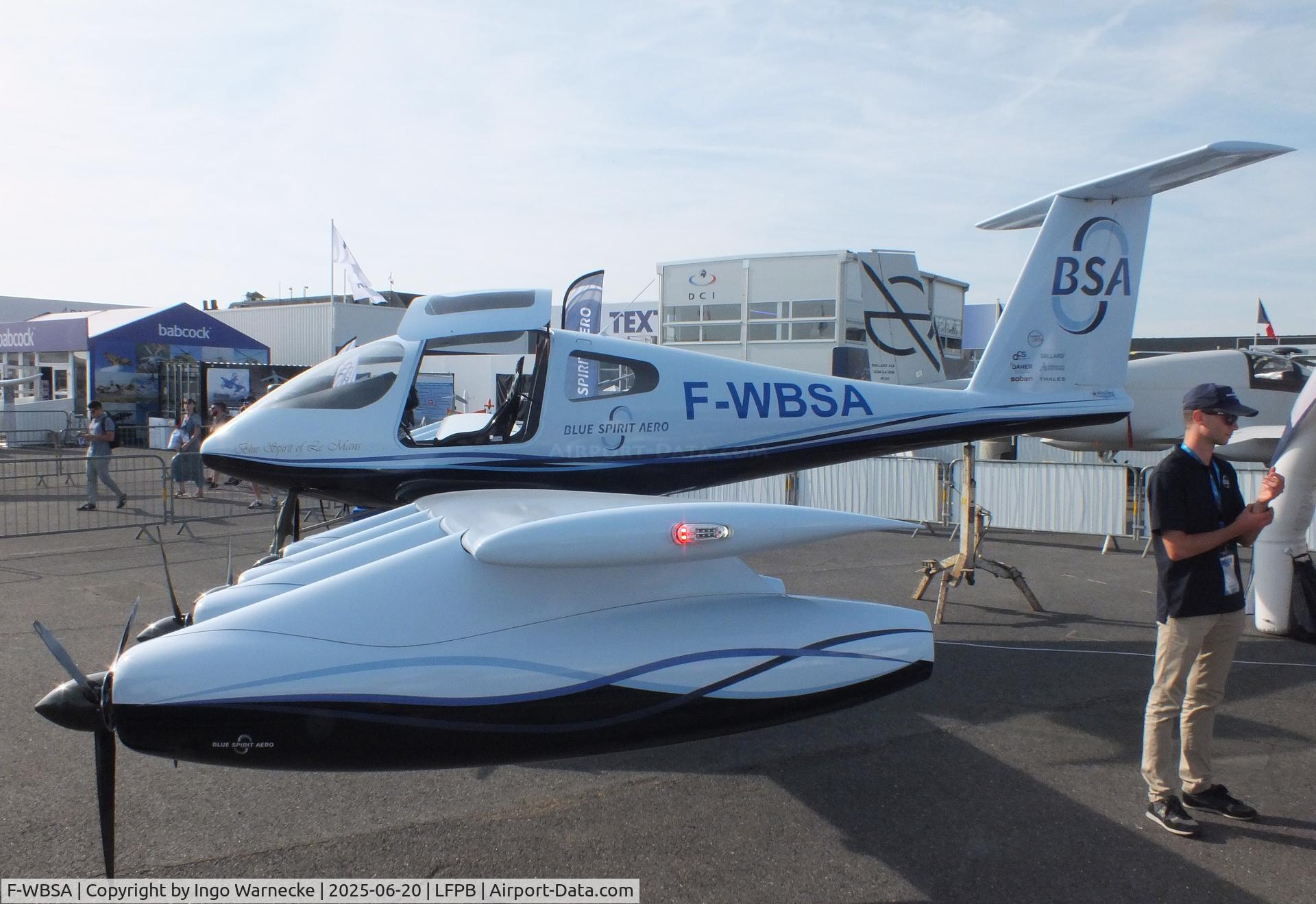 F-WBSA, 2025 Blue Spirit Aero Dragonfly 4S C/N 01, Blue Spirit Aero Dragonfly 4S with 12 electric motors (first flight planned for 2025) at the Aerosalon 2025, Paris