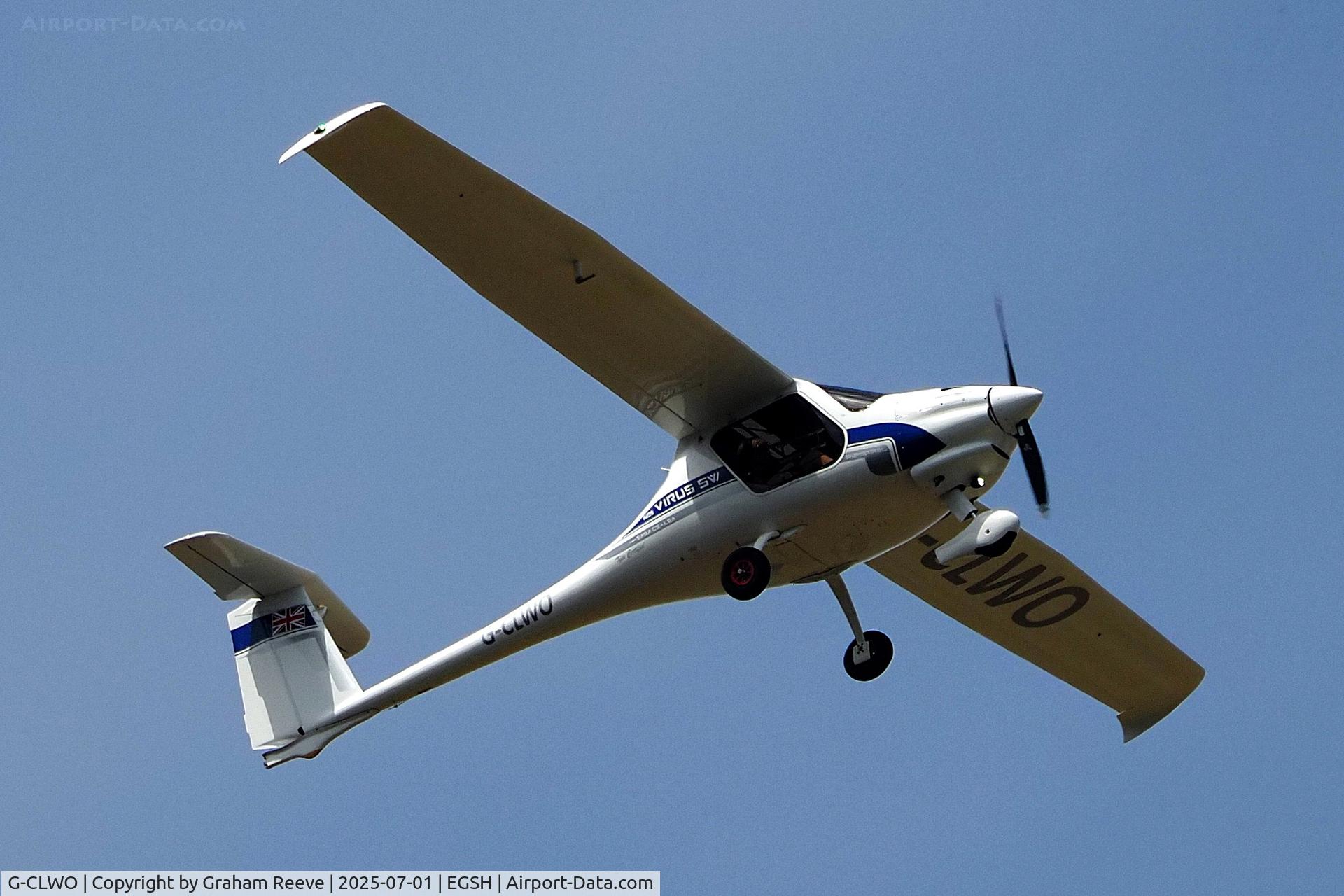 G-CLWO, 2020 Pipistrel Virus SW 121 C/N VSW1210073, Departing from Norwich.