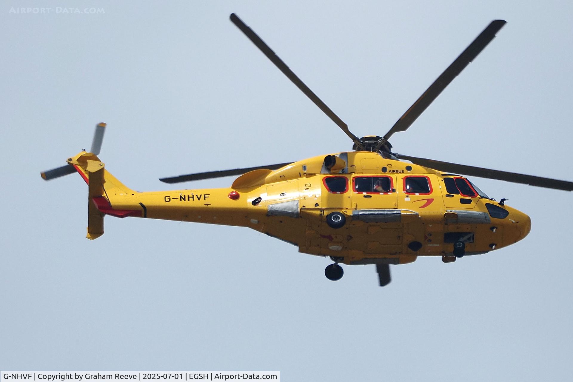 G-NHVF, 2015 Airbus Helicopters EC-175B C/N 5005, Departing from Norwich.