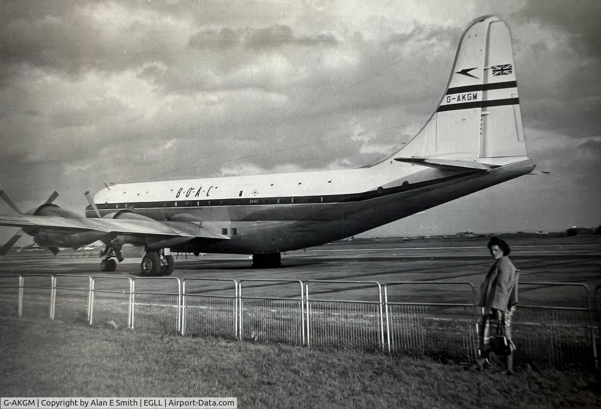 G-AKGM, 1950 Boeing 377-10-32 Stratocruiser C/N 15979, Photo taken by my late father on the Northside of LHR around 1957