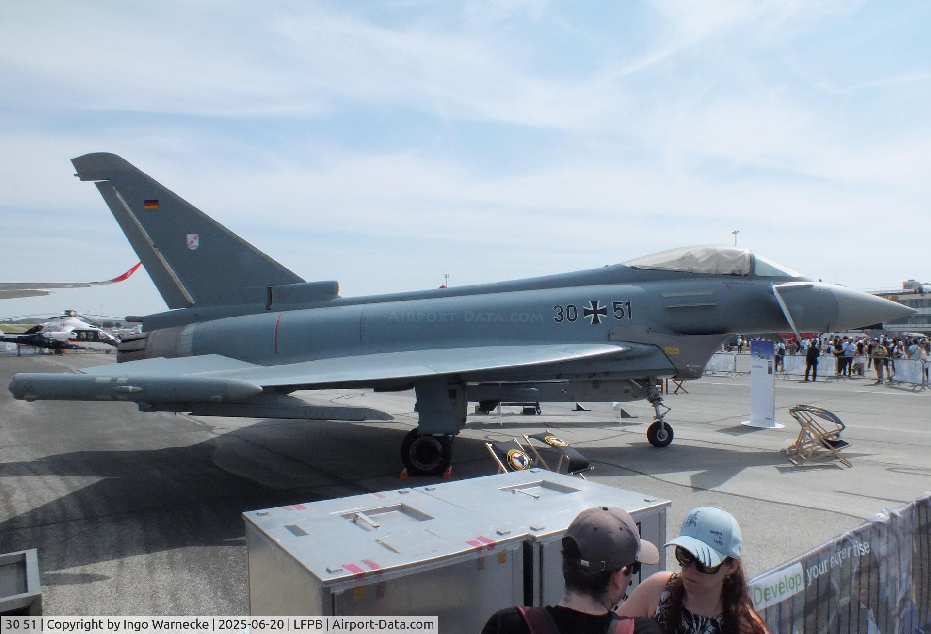 30 51, Eurofighter EF-2000 Typhoon S C/N GS036, Eurofighter EF2000 Typhoon of the Luftwaffe (German Air Force) at the Aerosalon 2025, Paris
