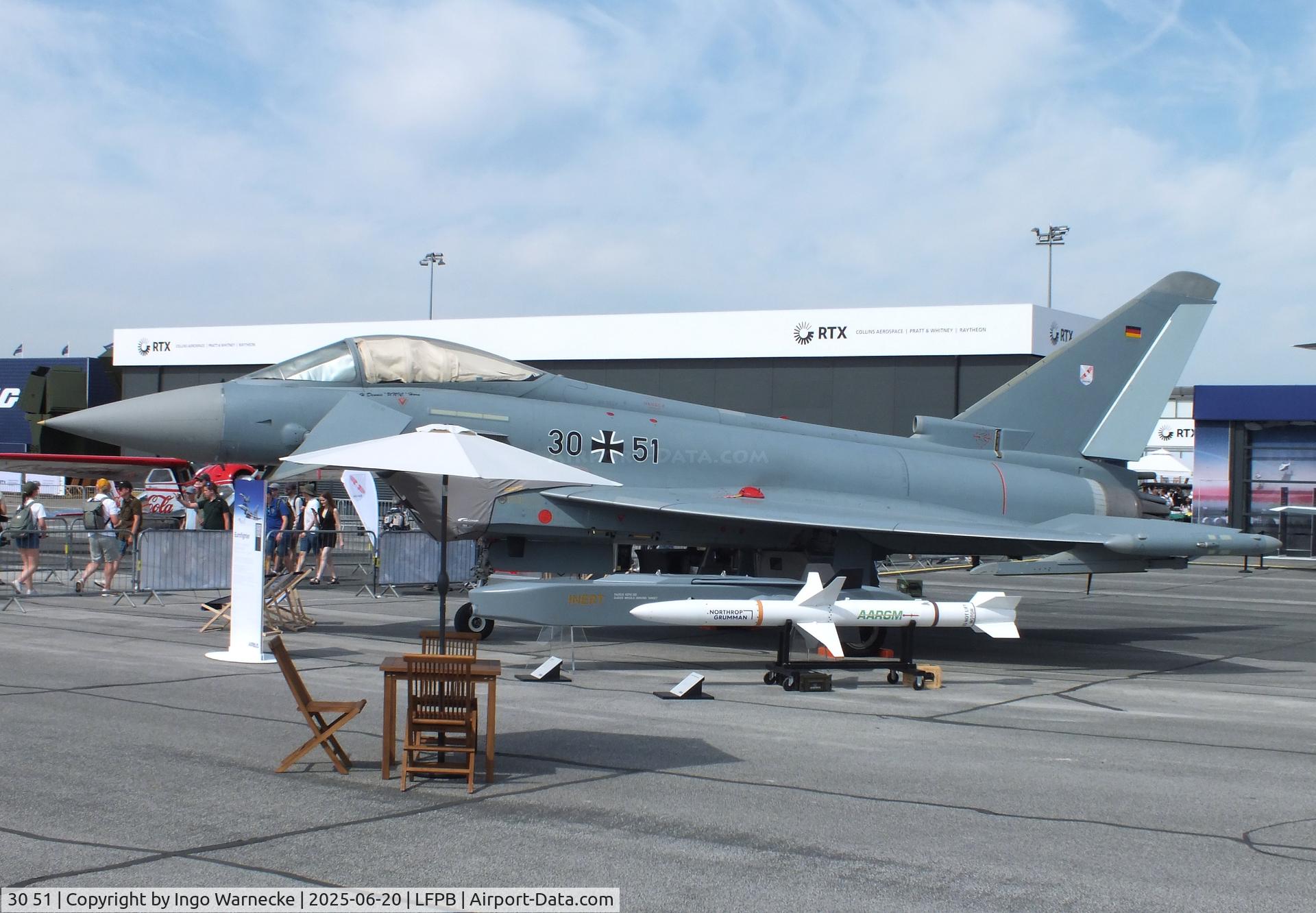 30 51, Eurofighter EF-2000 Typhoon S C/N GS036, Eurofighter EF2000 Typhoon of the Luftwaffe (German Air Force) at the Aerosalon 2025, Paris