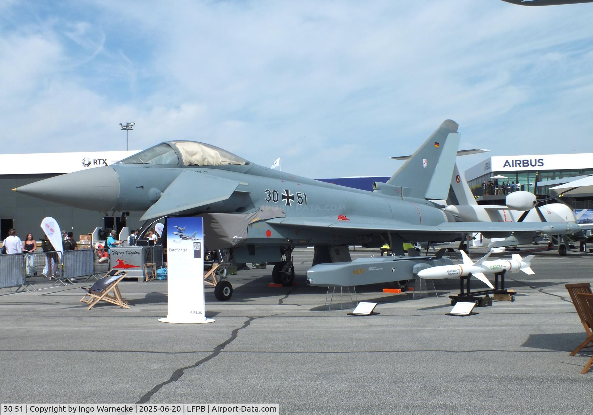 30 51, Eurofighter EF-2000 Typhoon S C/N GS036, Eurofighter EF2000 Typhoon of the Luftwaffe (German Air Force) at the Aerosalon 2025, Paris