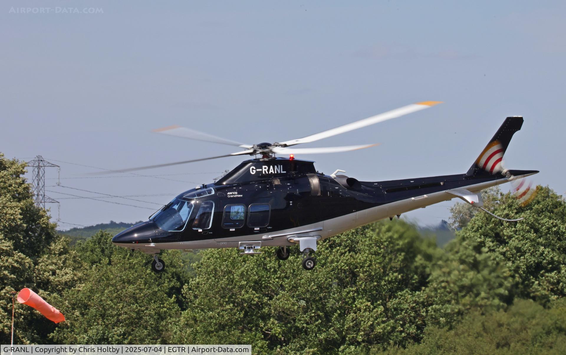 G-RANL, 2022 Leonardo AW-109SP Grand New C/N 22440, Lifting off from Elstree