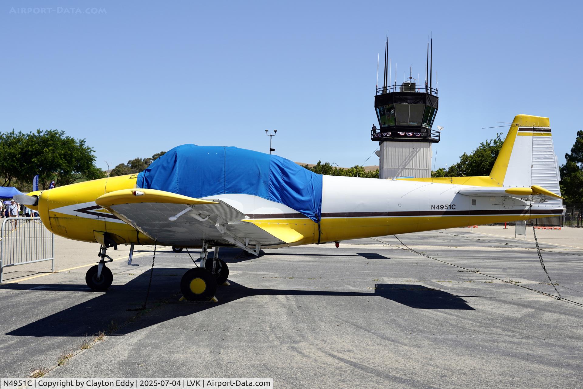 N4951C, 1948 Ryan Navion L-17B C/N NAV-4-1784, 4th July Livermore airport in California 2025