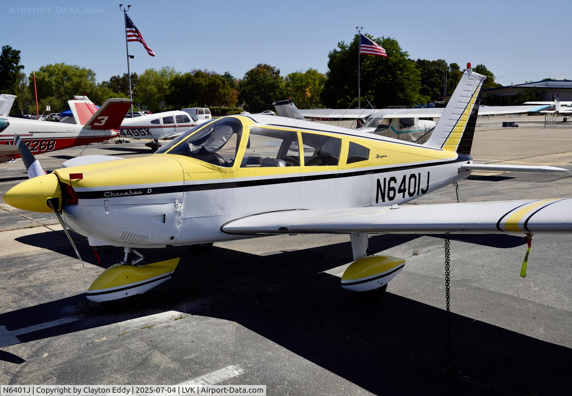 N6401J, 1968 Piper PA-28-180 Cherokee C/N 28-4817, 4th July Livermore airport in California 2025