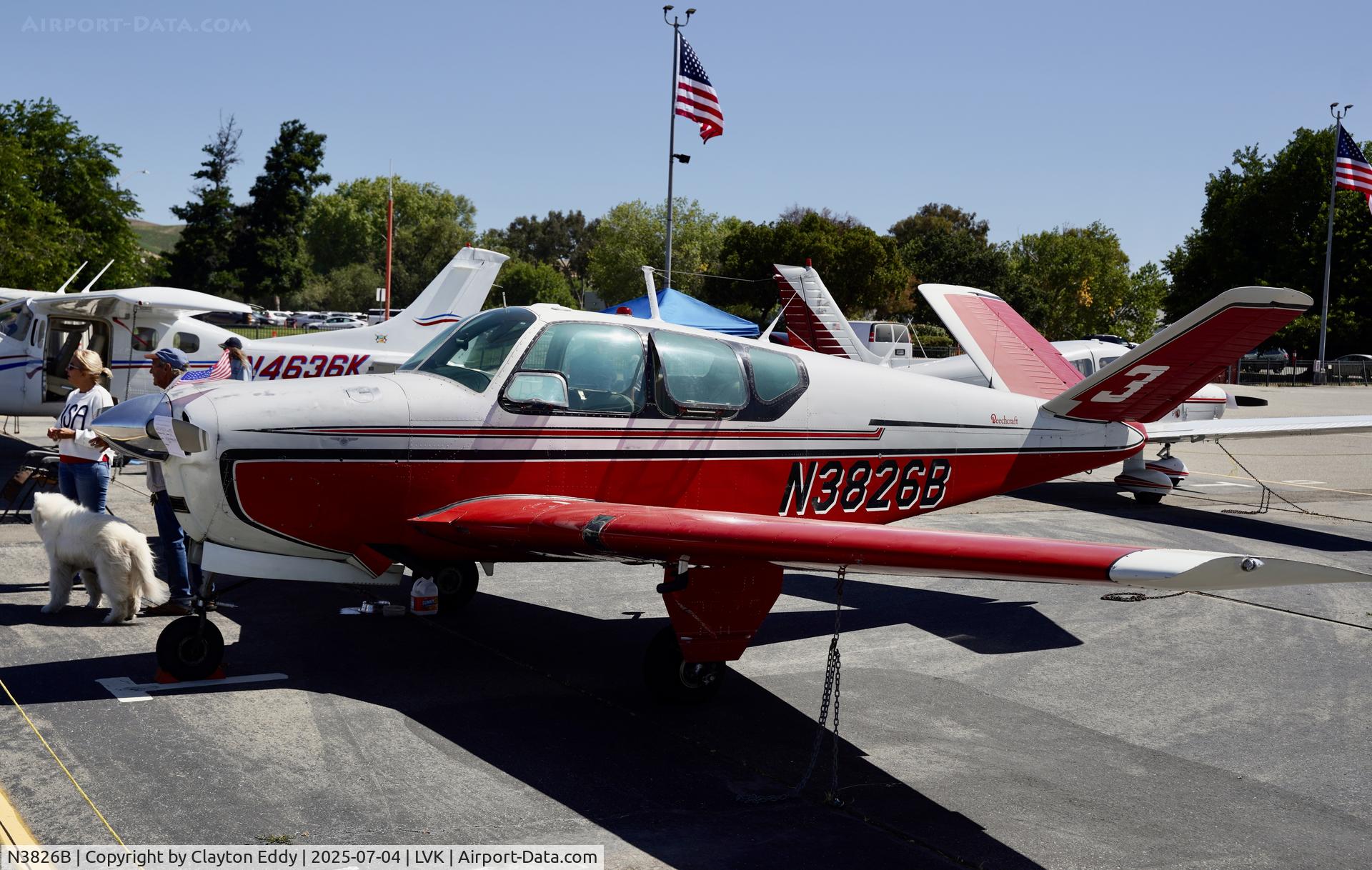 N3826B, 1955 Beech F35 Bonanza C/N D-4091, 4th July Livermore airport in California 2025