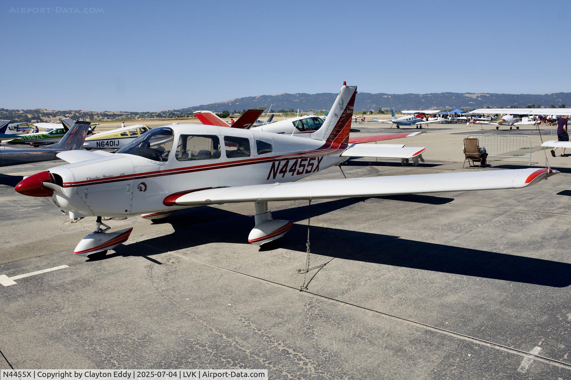 N4455X, 1975 Piper PA-28-151 C/N 28-7615013, 4th July Livermore airport in California 2025