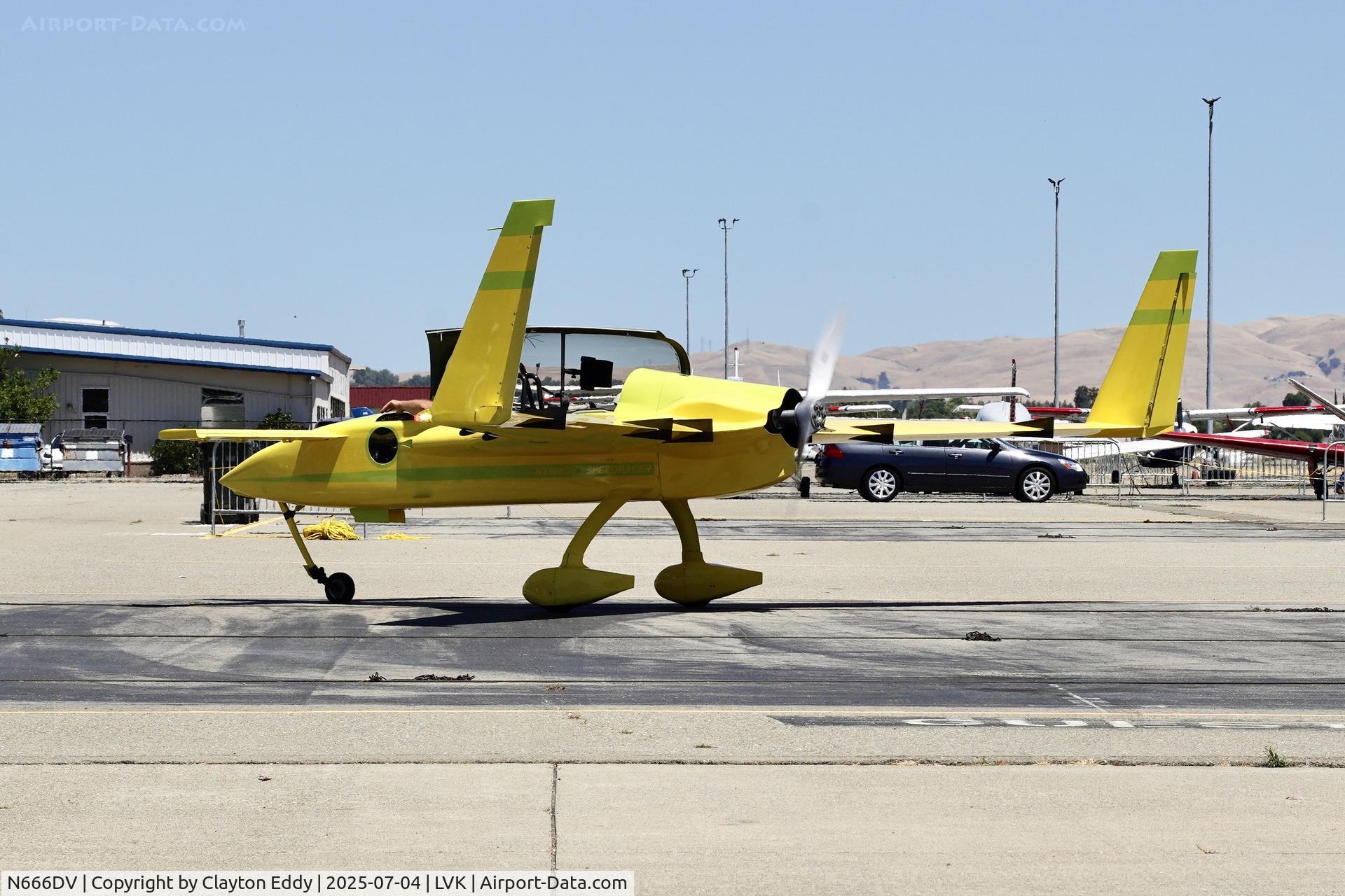 N666DV, Rutan Long-EZ C/N 00001 (N666DU), 4th July Livermore airport in California 2025