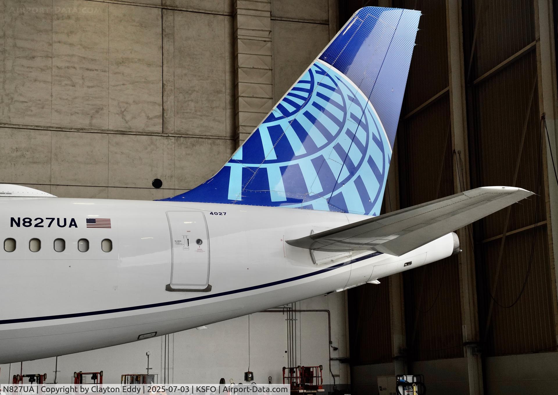 N827UA, 1999 Airbus A319-131 C/N 1022, SFO 2025