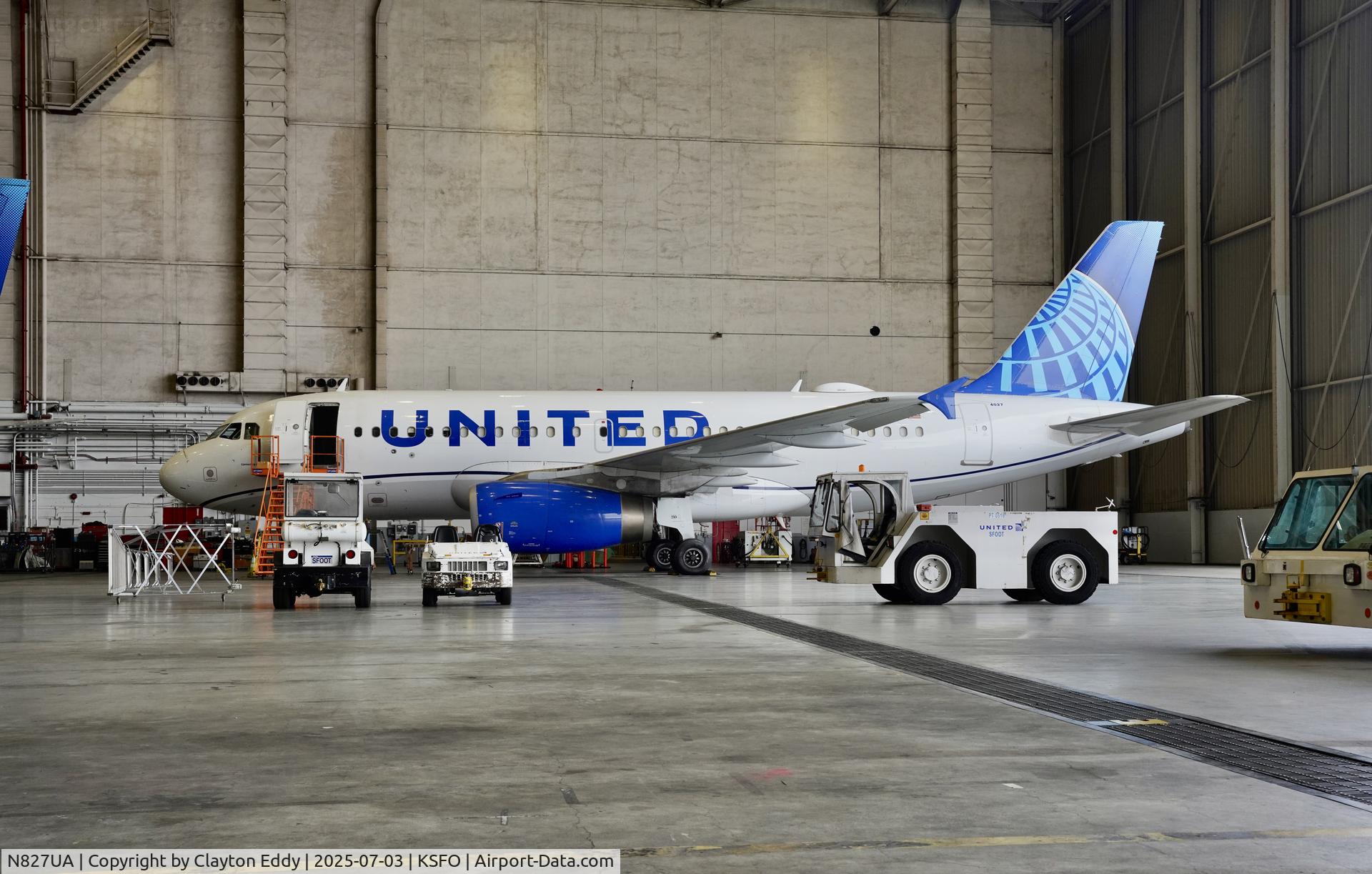 N827UA, 1999 Airbus A319-131 C/N 1022, SFO 2025