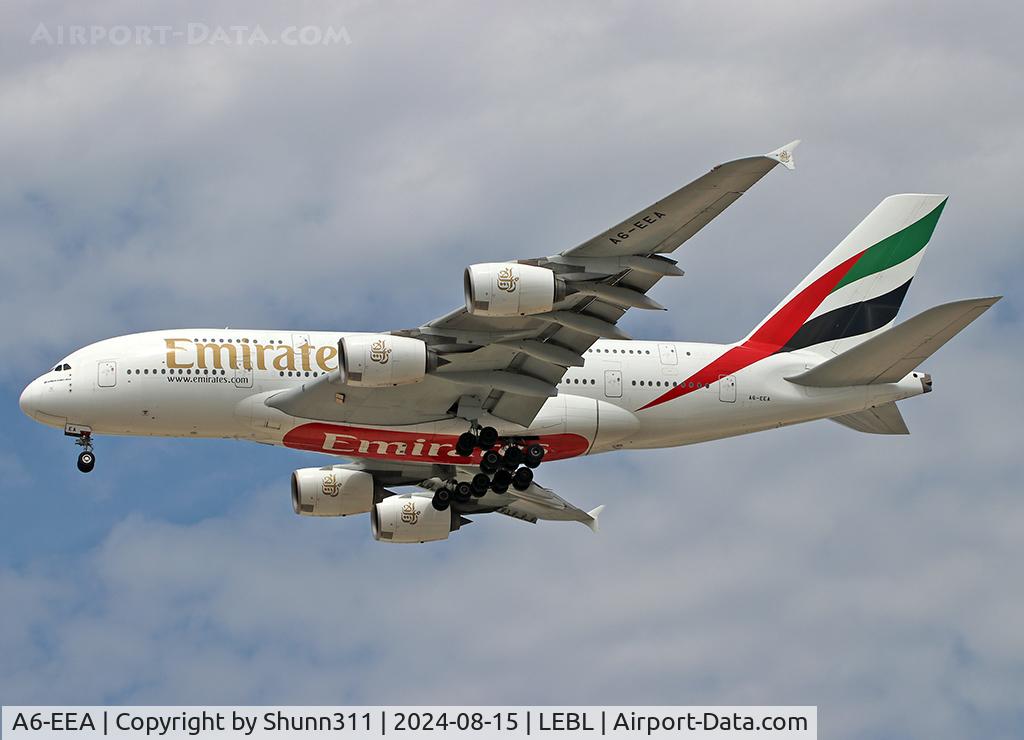 A6-EEA, 2012 Airbus A380-861 C/N 108, Landing rwy 24R
