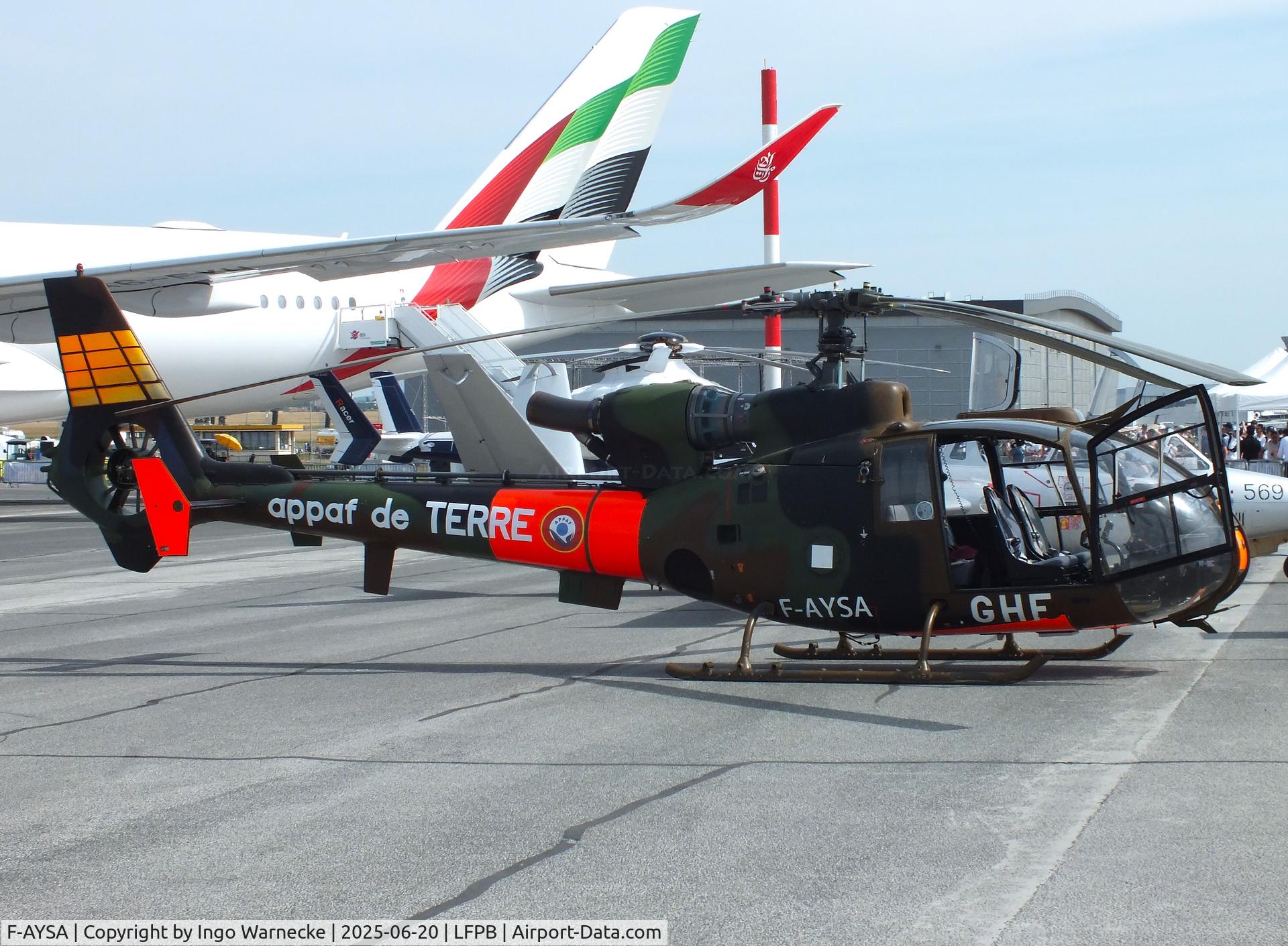 F-AYSA, Aérospatiale SA-341F Gazelle C/N 1353, Aérospatiale SA.341F Gazelle at the Aerosalon 2025, Paris