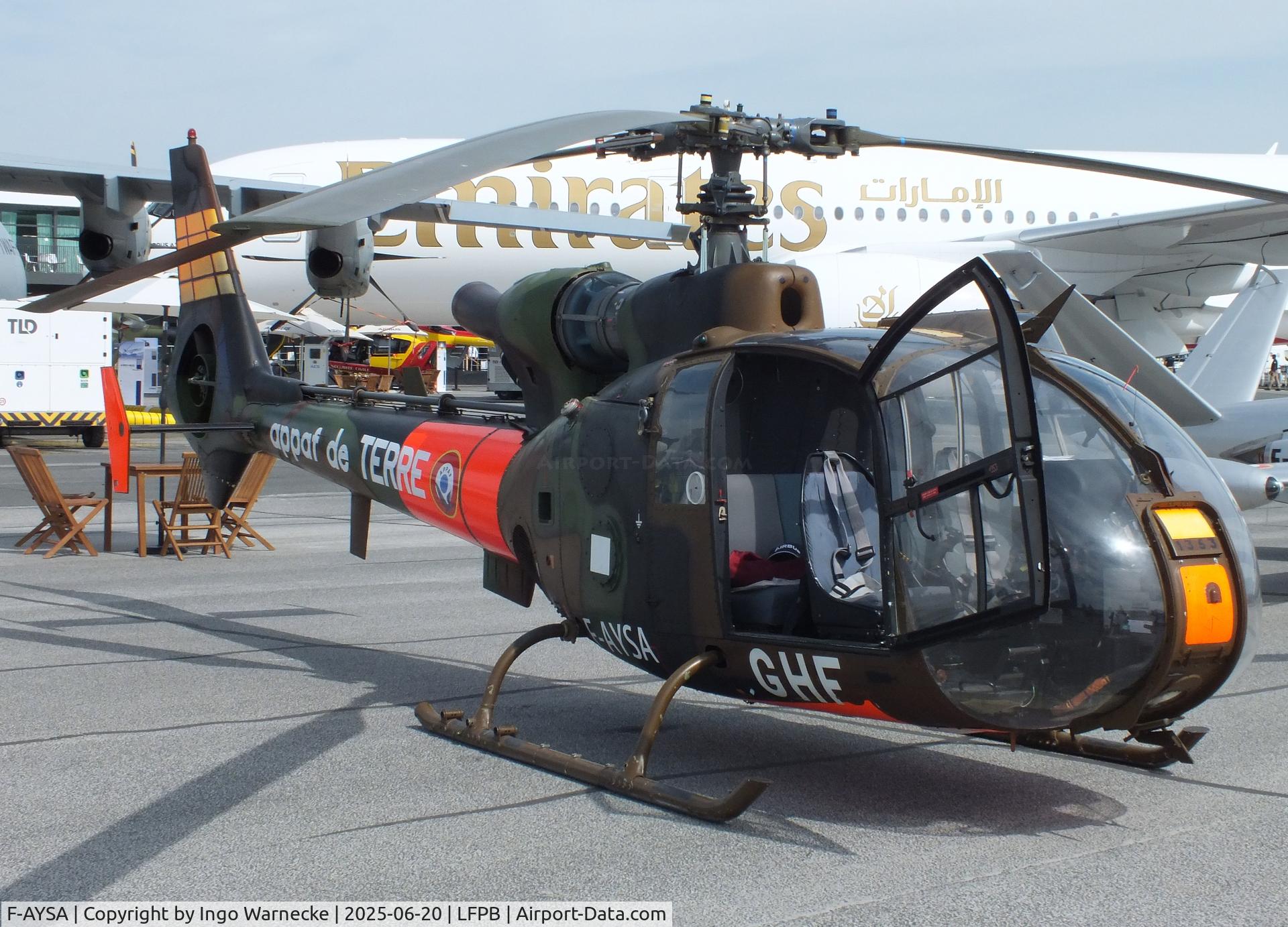 F-AYSA, Aérospatiale SA-341F Gazelle C/N 1353, Aérospatiale SA.341F Gazelle at the Aerosalon 2025, Paris