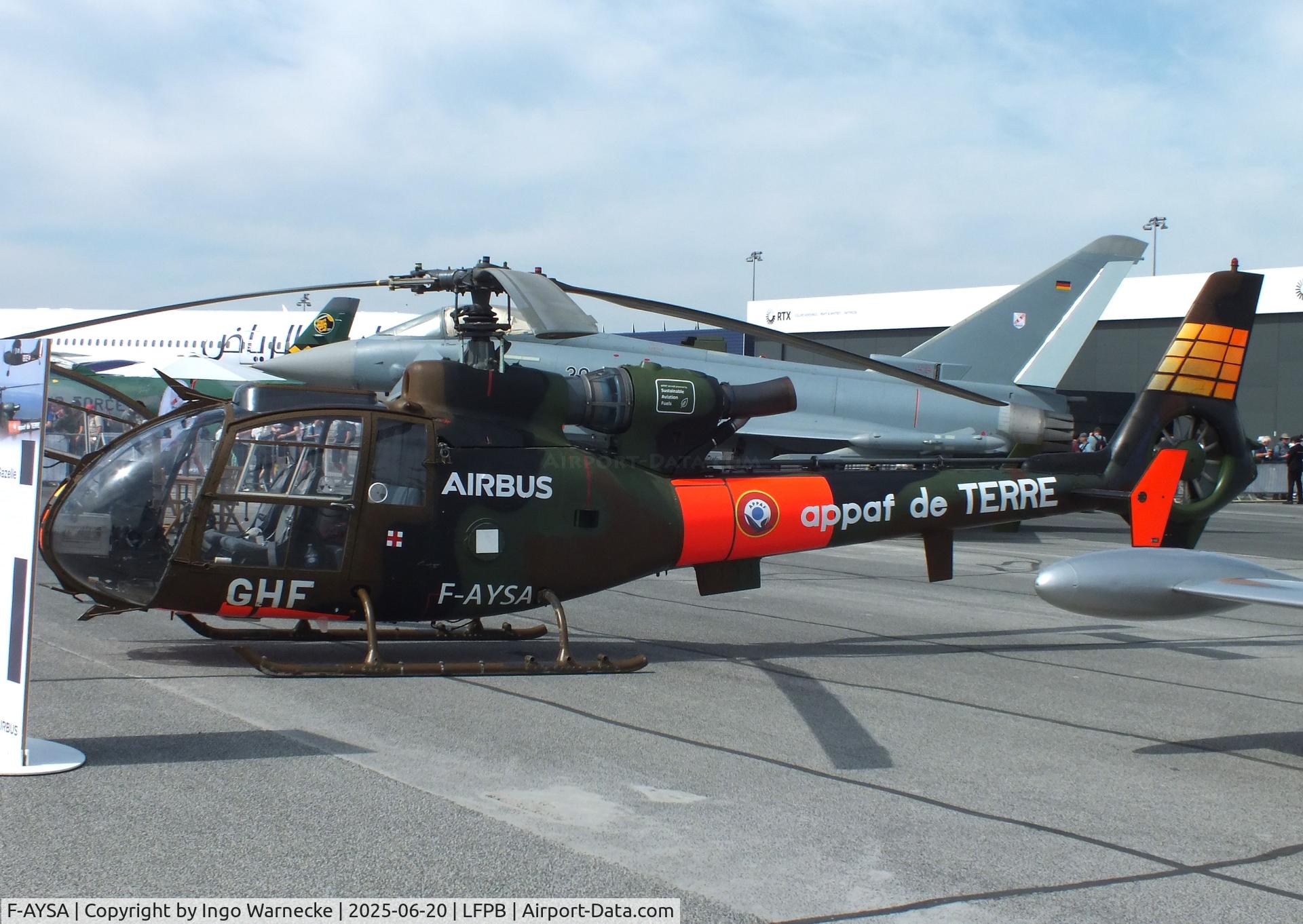 F-AYSA, Aérospatiale SA-341F Gazelle C/N 1353, Aérospatiale SA.341F Gazelle at the Aerosalon 2025, Paris