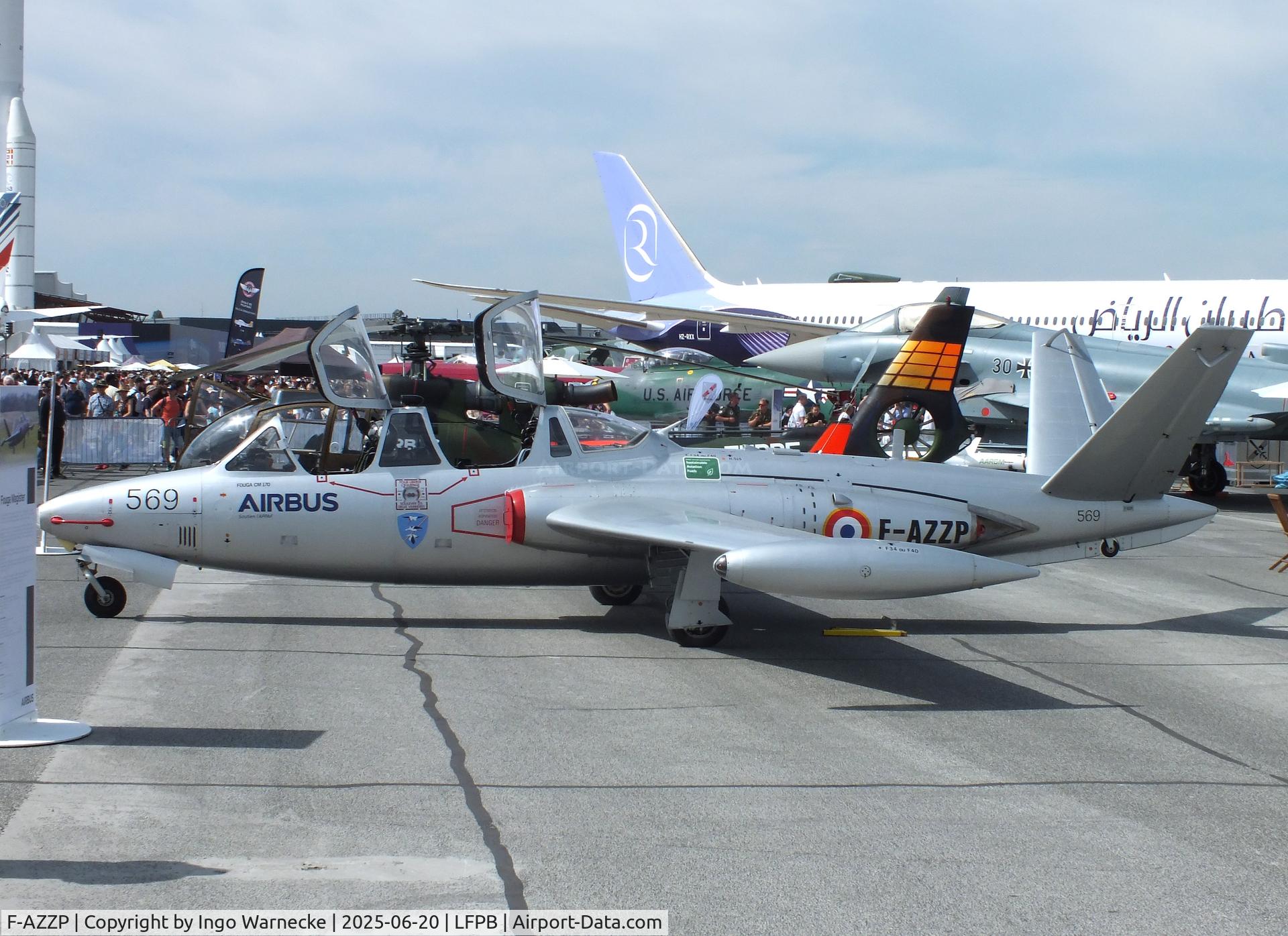 F-AZZP, 1966 Fouga CM-170R Magister C/N 569, Fouga CM.170R Magister at the Aerosalon 2025, Paris