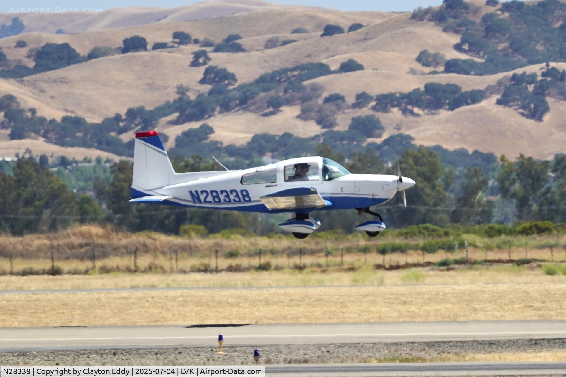 N28338, 1977 Grumman American AA-5B Tiger C/N AA5B0569, 4th July Livermore airport in California 2025
