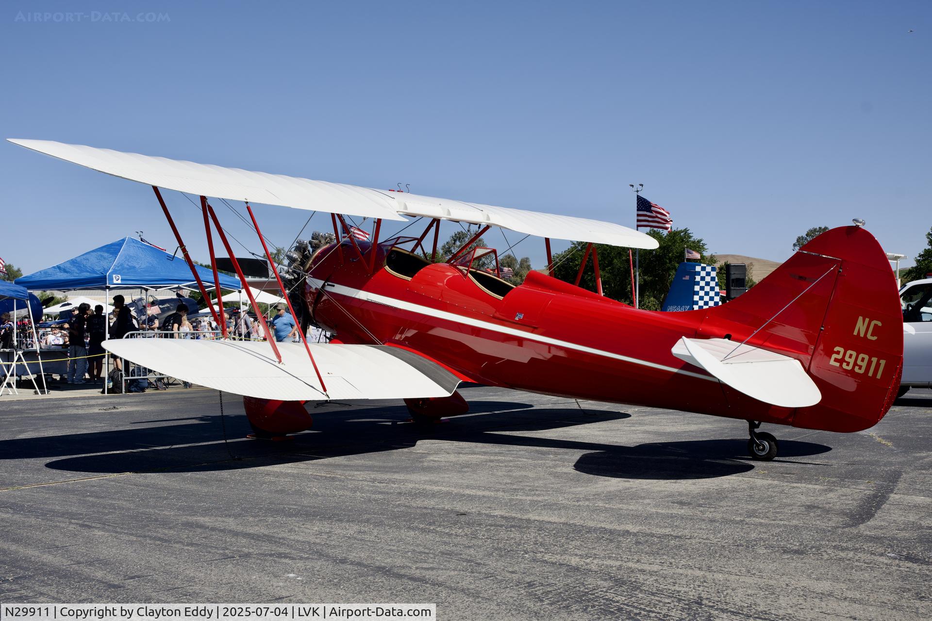 N29911, 1940 Waco UPF-7 C/N 5408, 4th July Livermore airport in California 2025